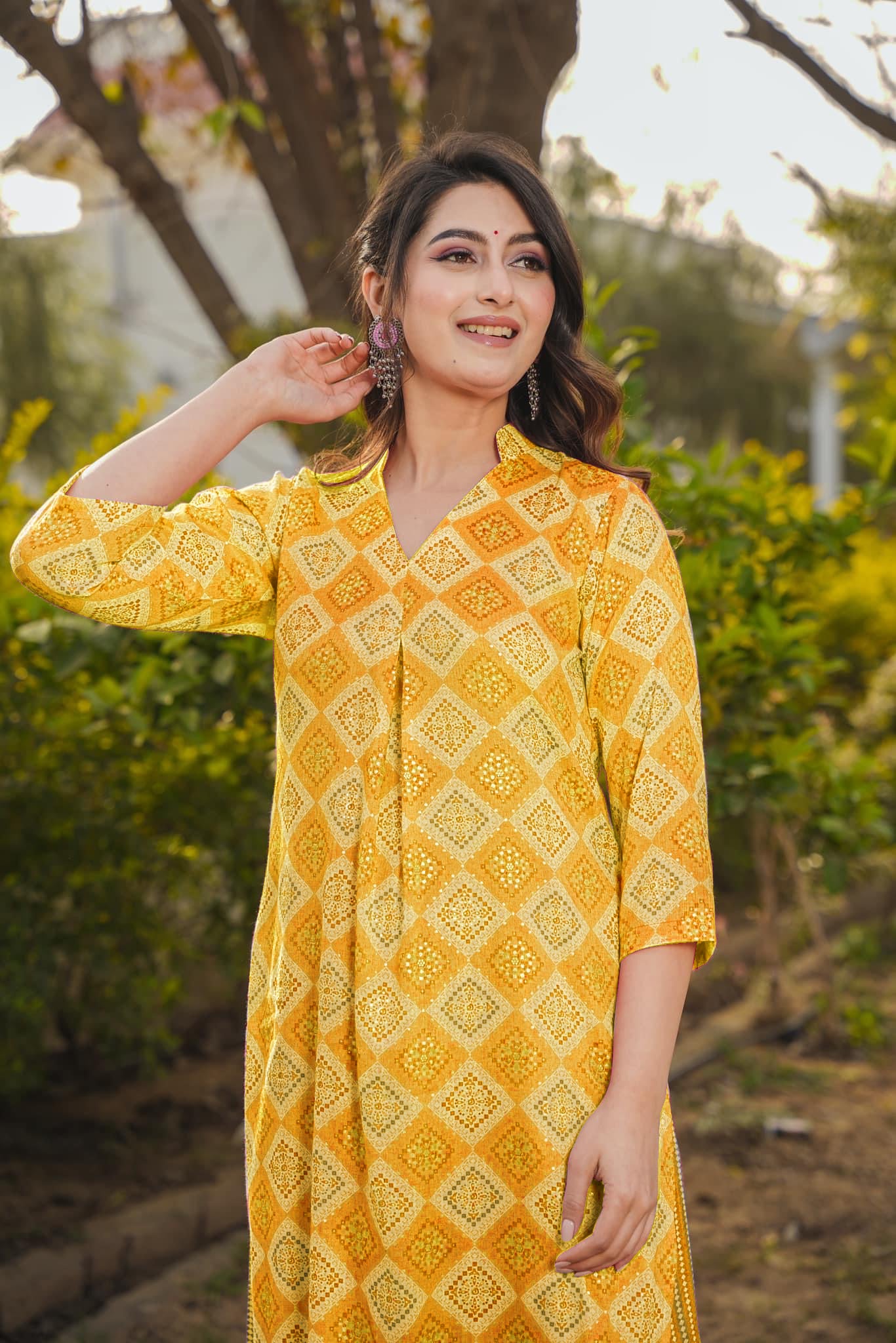 Woman Yellow Pure Rayon Digital Printed  Kurta Set