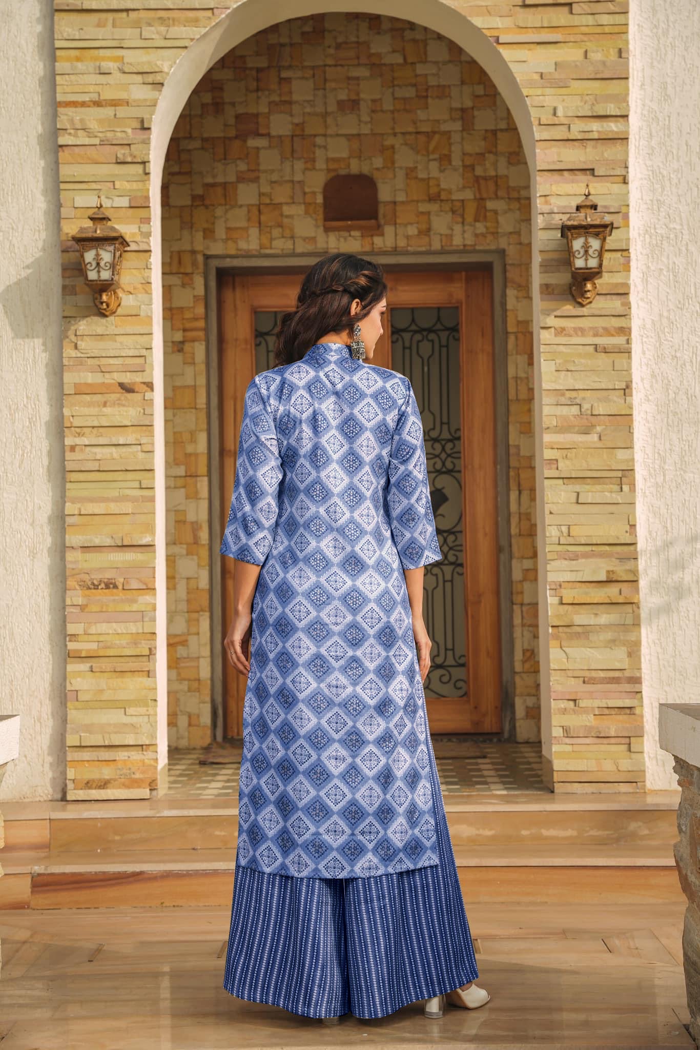 Woman Blue Pure Rayon Digital Printed  Kurta Set