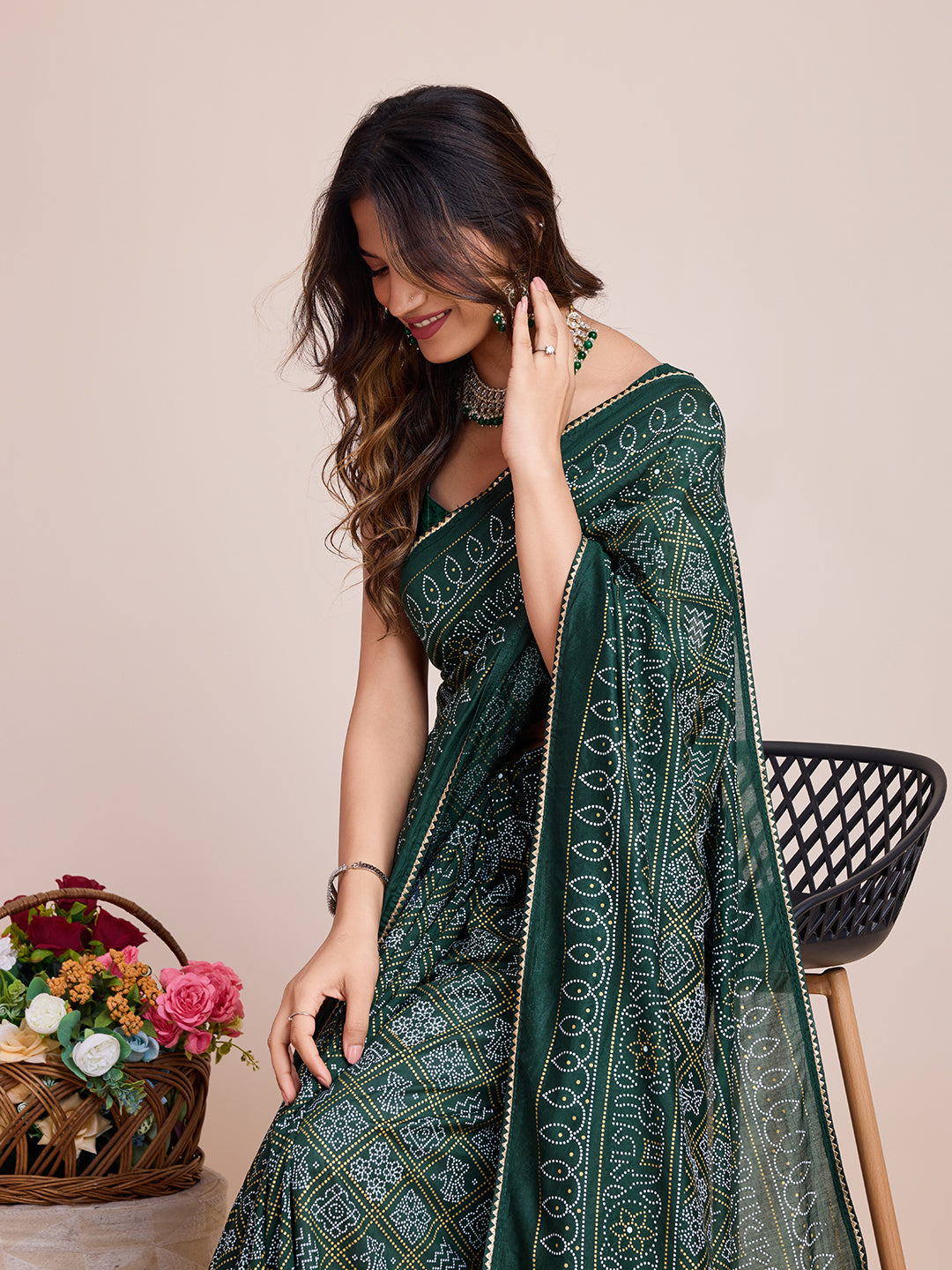 Women Green Semi Cotton  Silk Weaving Work Saree With Un-Stiched Blouse