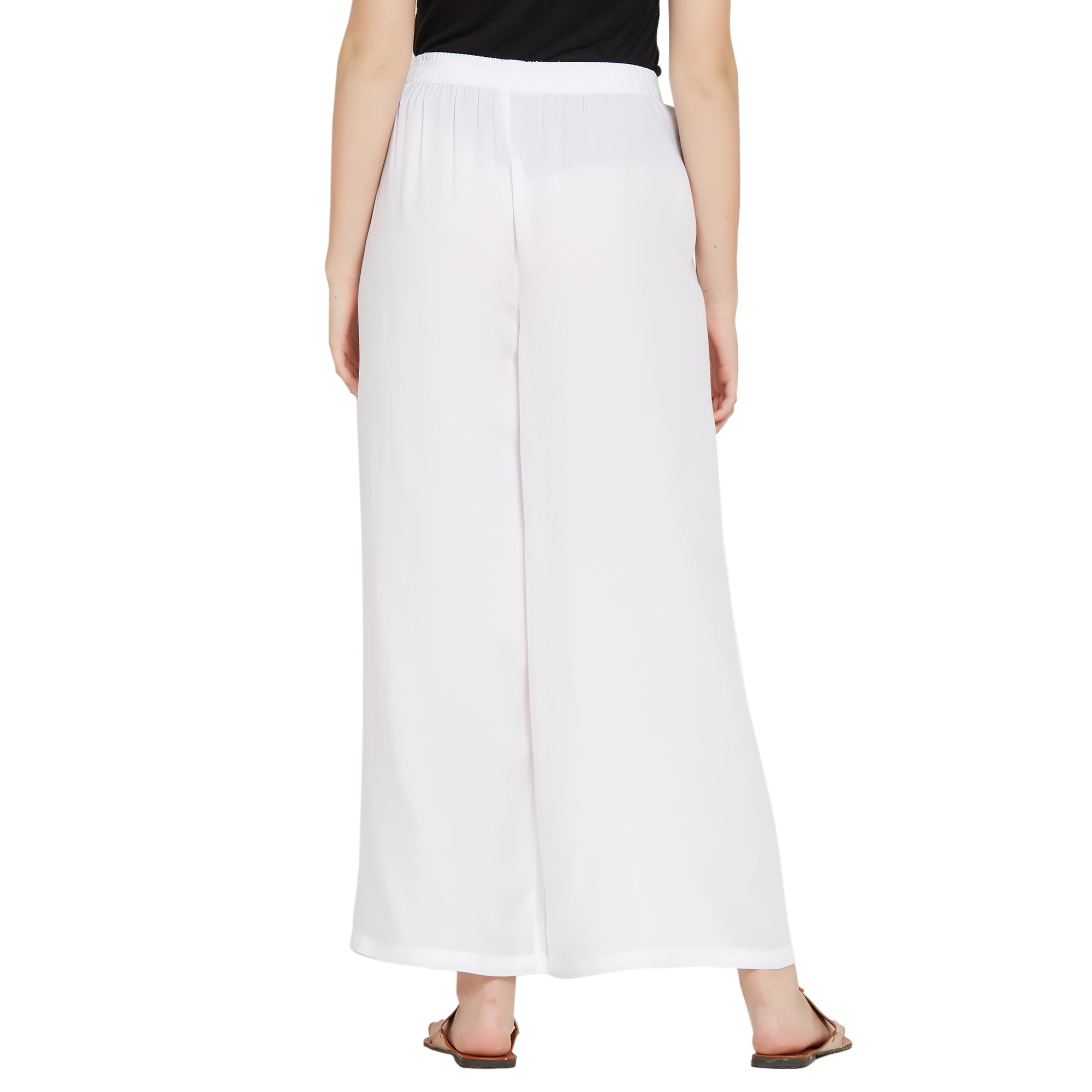 Women WHITE Rayon Palazzo