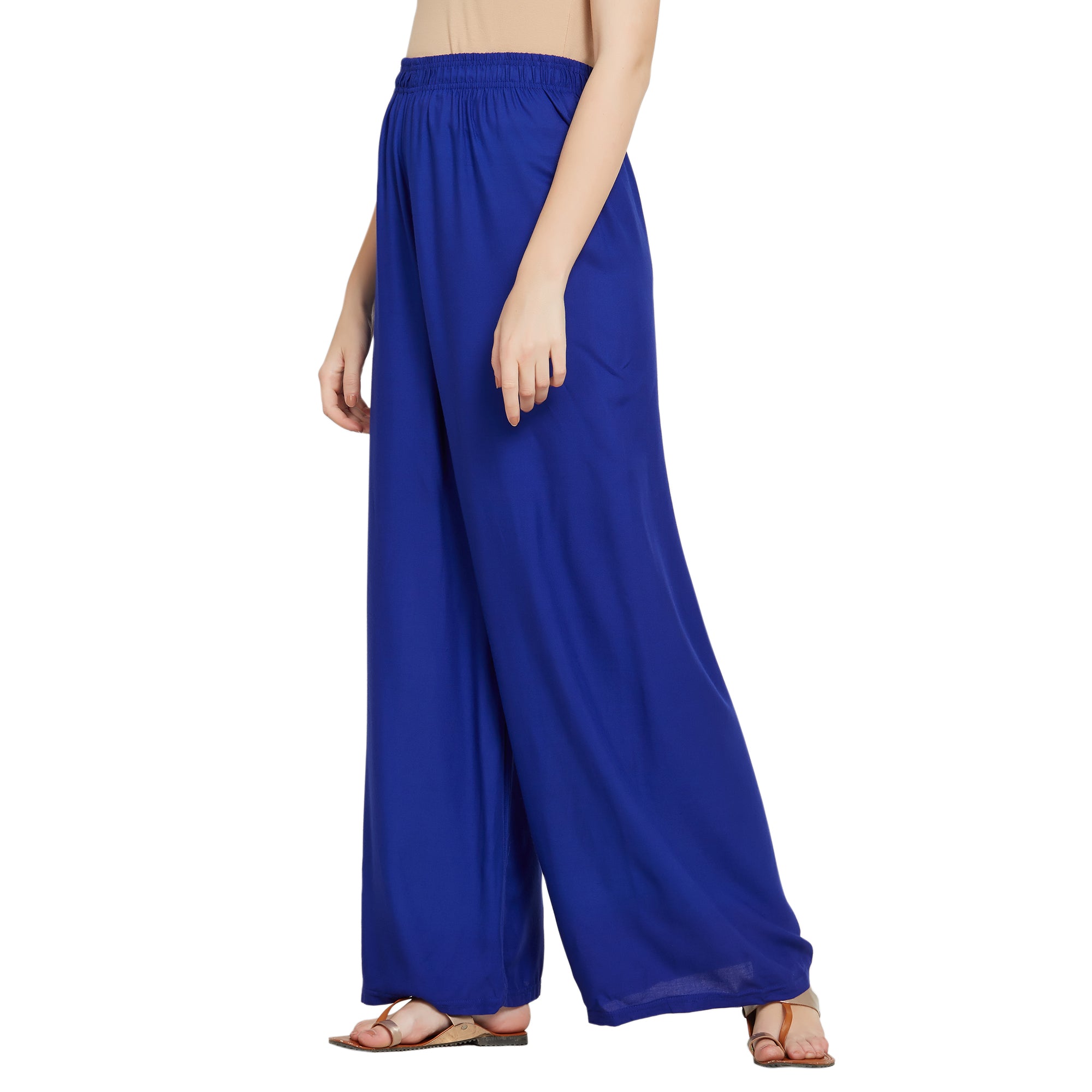 Women ROYAL BLUE Rayon Palazzo