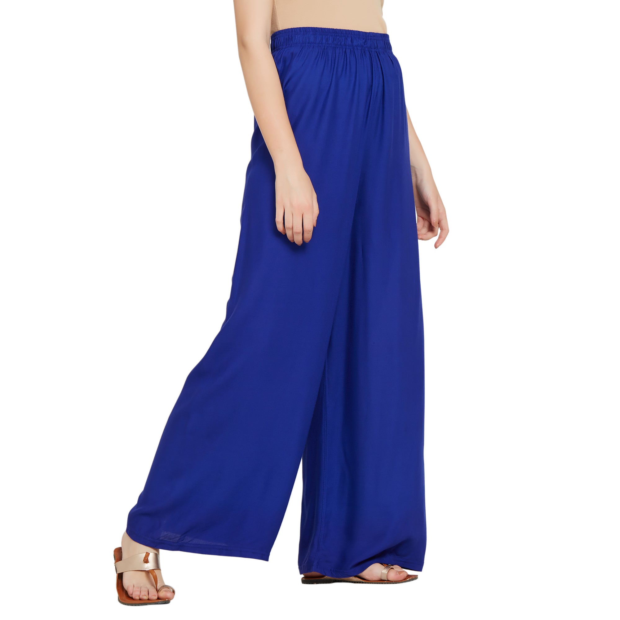 Women ROYAL BLUE Rayon Palazzo