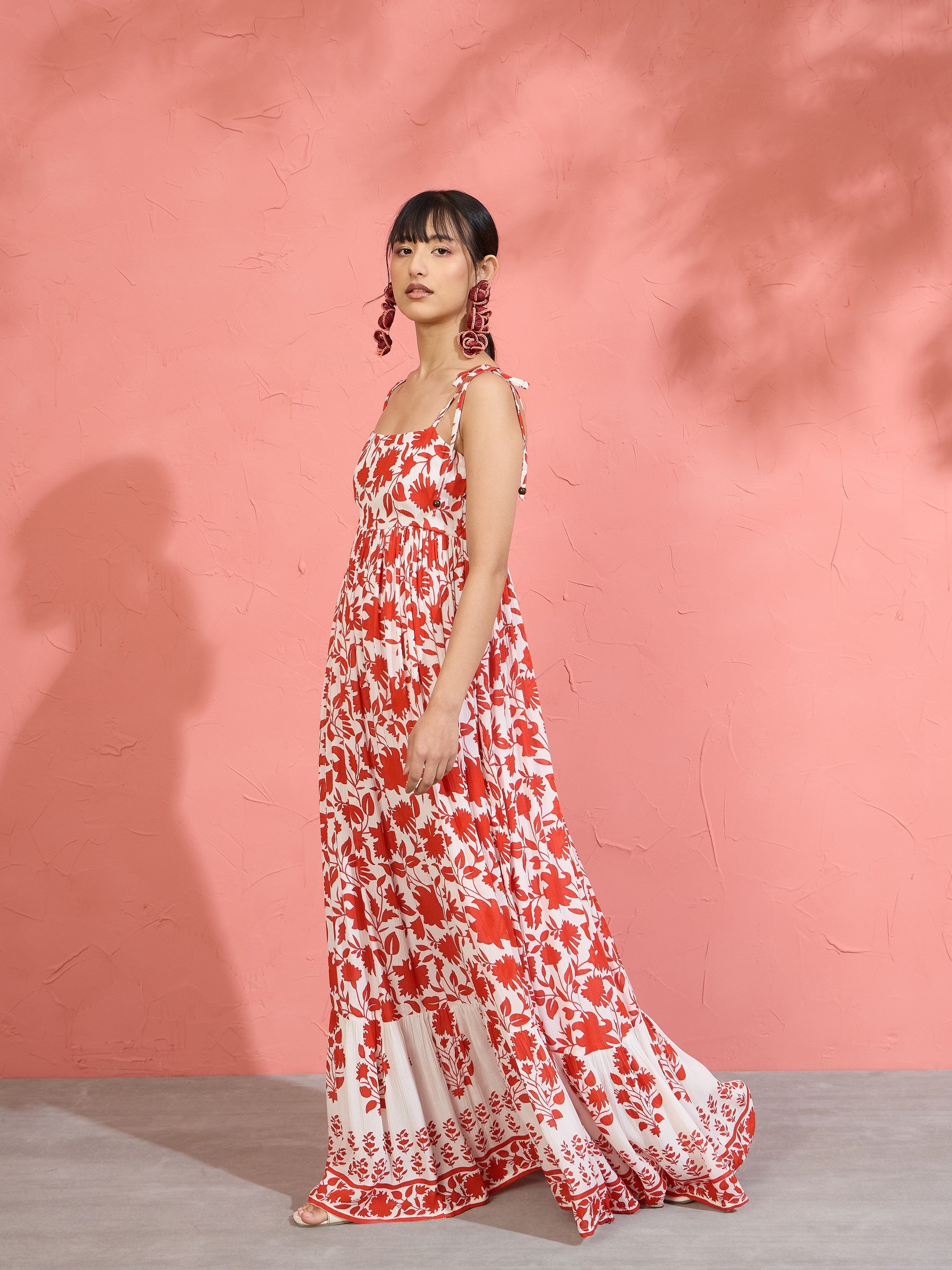 red floral strappy dress Elizabeth K 3D Floral Strappy Back Gown GL3033 Formal Dress Shops L / Navy