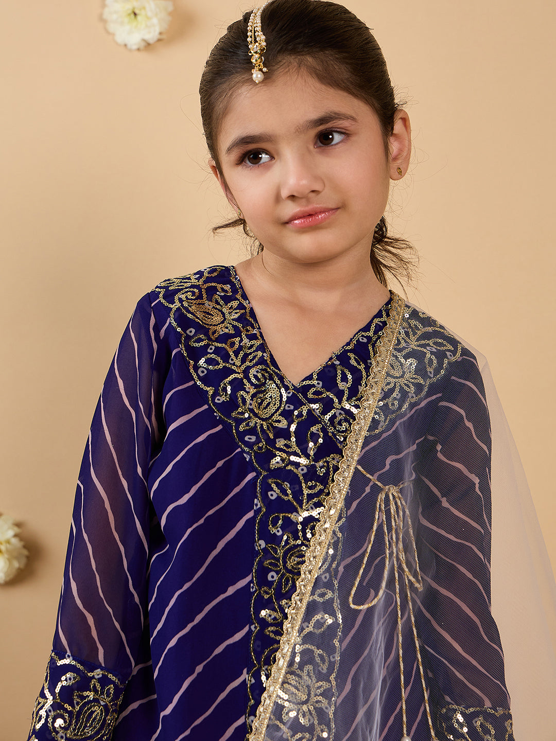 3-Piece Voilet Sharara Set And Dupatta