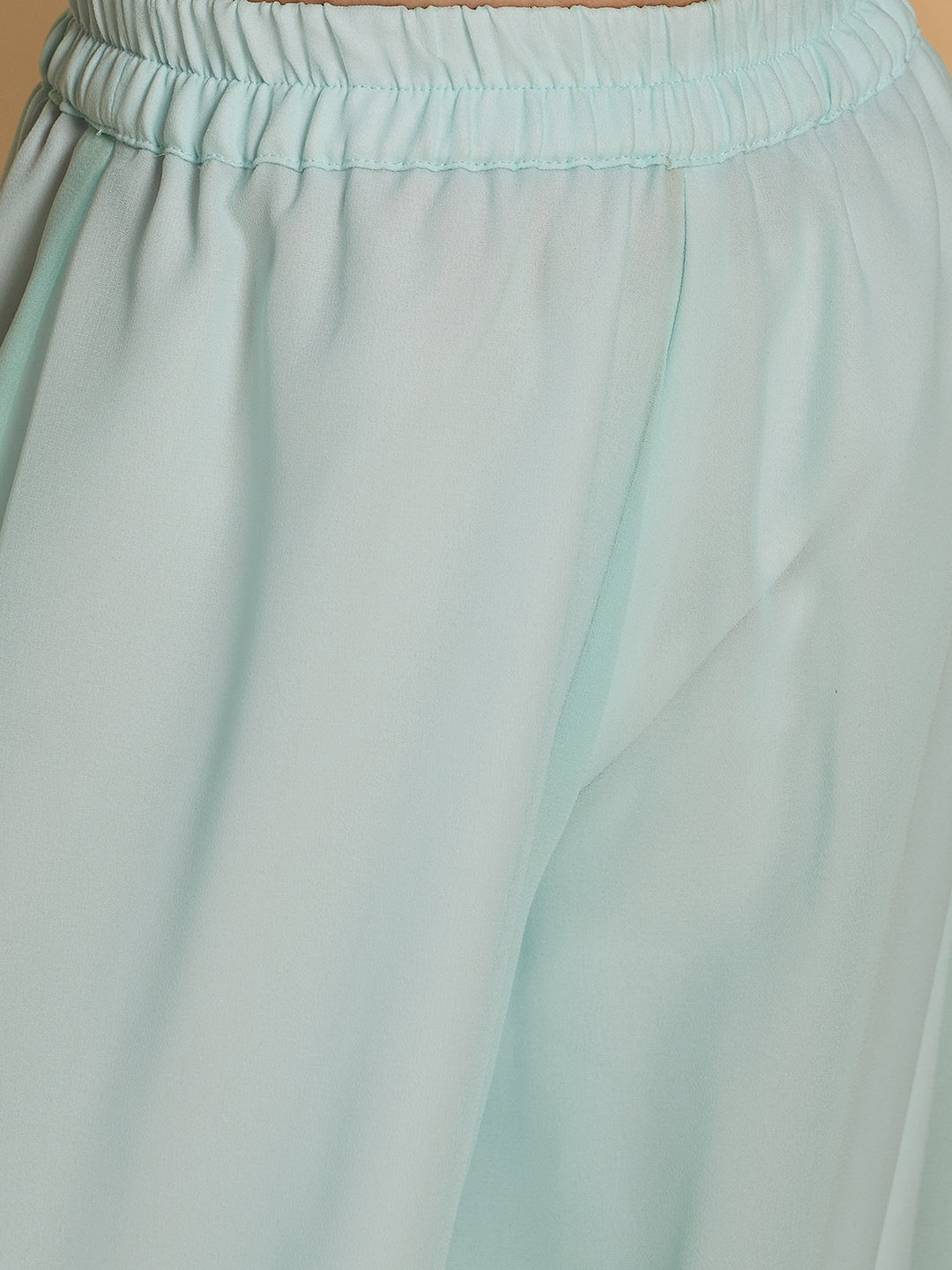 Blue & Pink Georgette Sharara Set With Dupatta