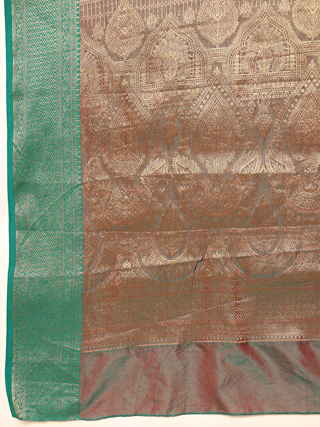 Women Red Banarasi Silk Woven Design Saree With Unstitched Blouse