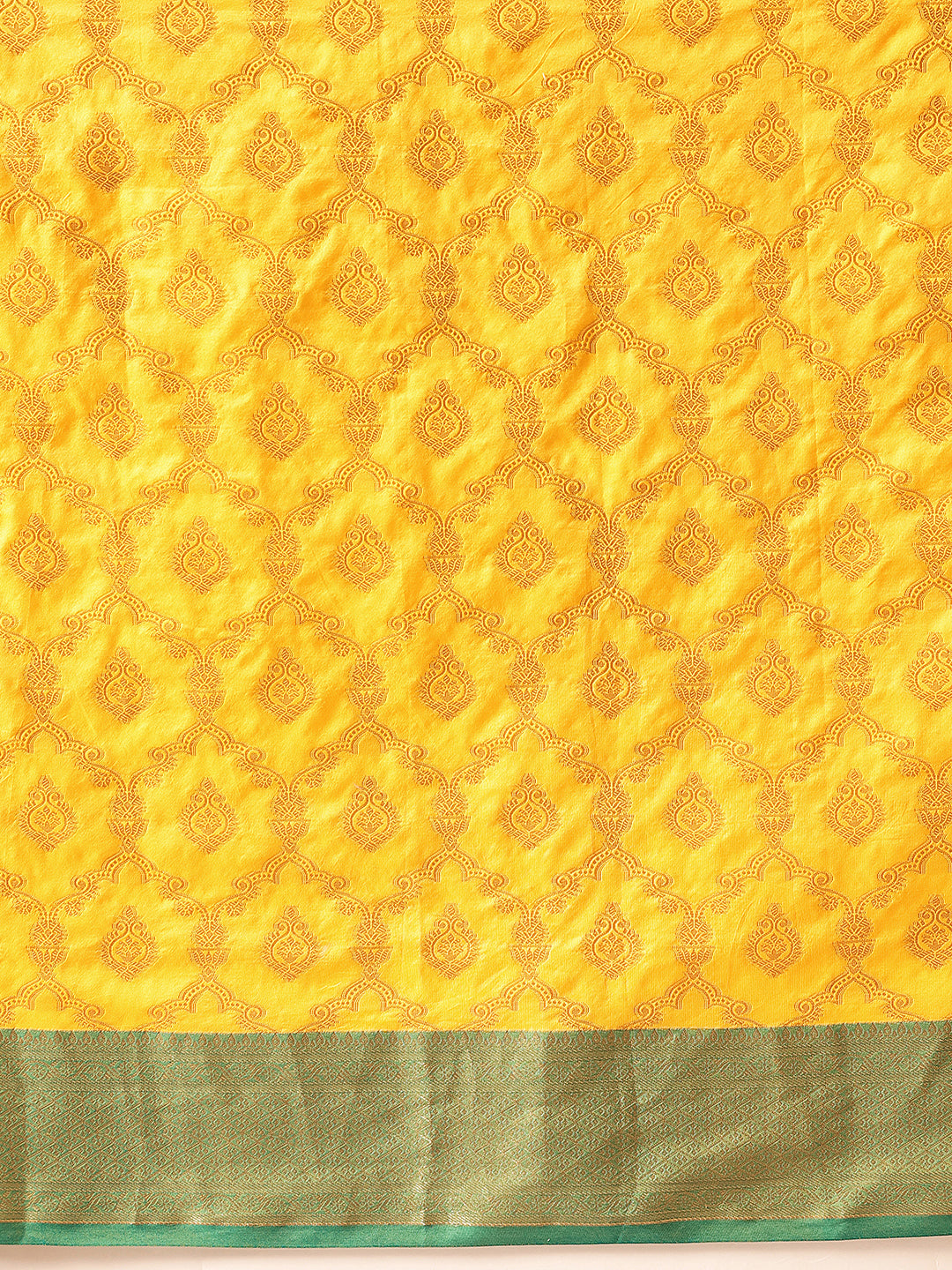 Women Yellow Banarasi Silk Woven Design Saree With Unstitched Blouse
