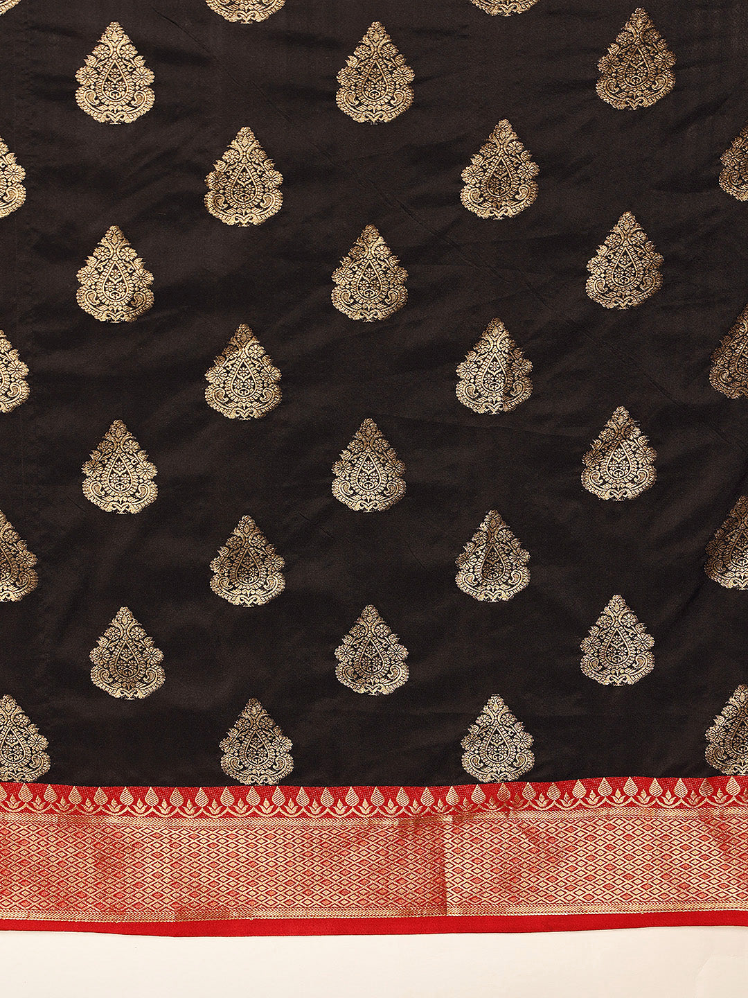 Women Black Banarasi Silk Woven Design Saree With Unstitched Blouse