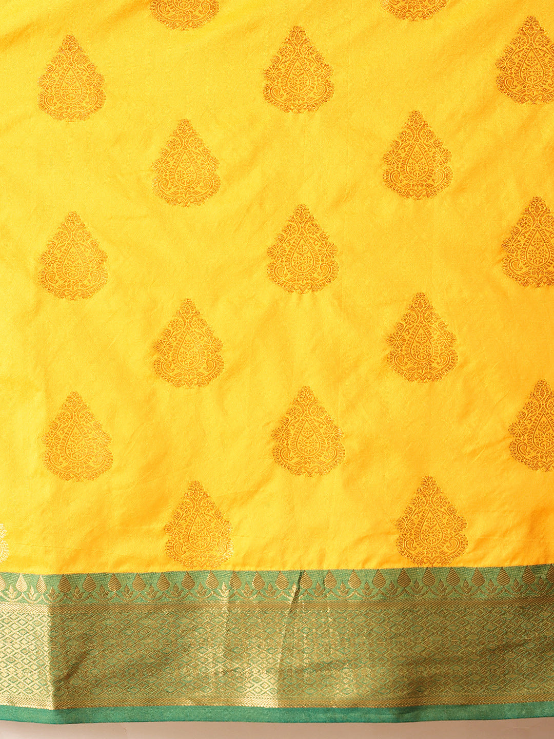 Women Yellow Banarasi Silk Woven Design Saree With Unstitched Blouse
