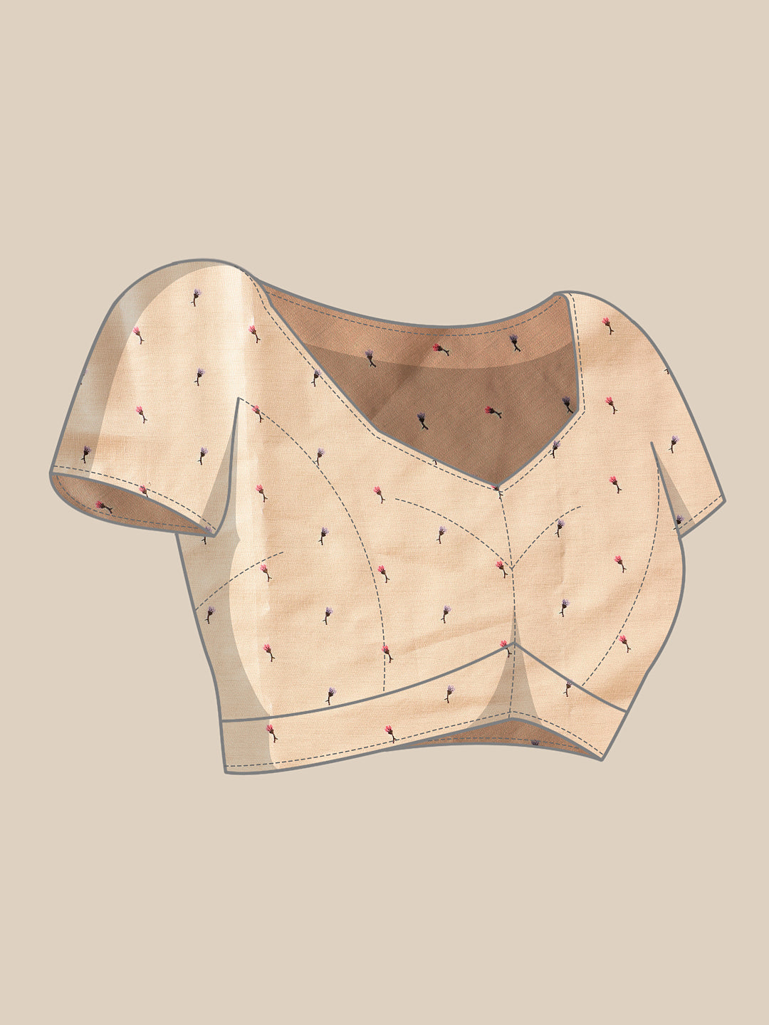 Women Beige Art Silk Digital Printed Saree With Unstitched Blouse