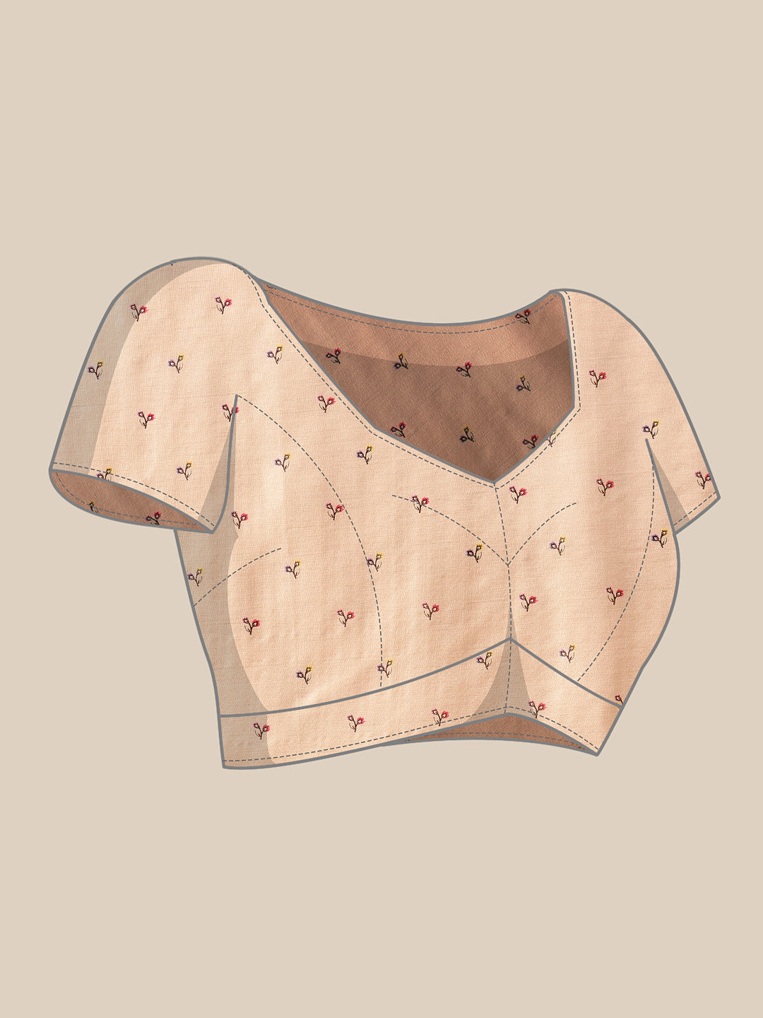 Women Beige Art Silk Digital Printed Saree With Unstitched Blouse