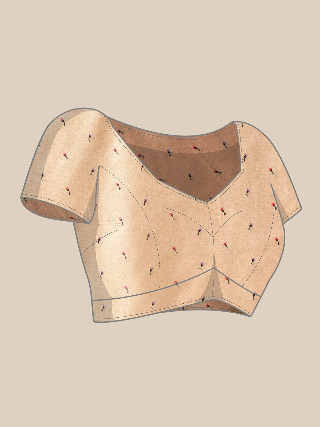 Women Beige Art Silk Digital Printed Saree With Unstitched Blouse