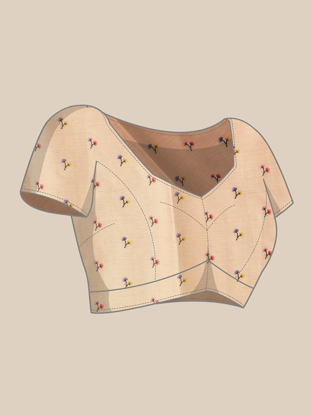 Women Beige Art Silk Digital Printed Saree With Unstitched Blouse