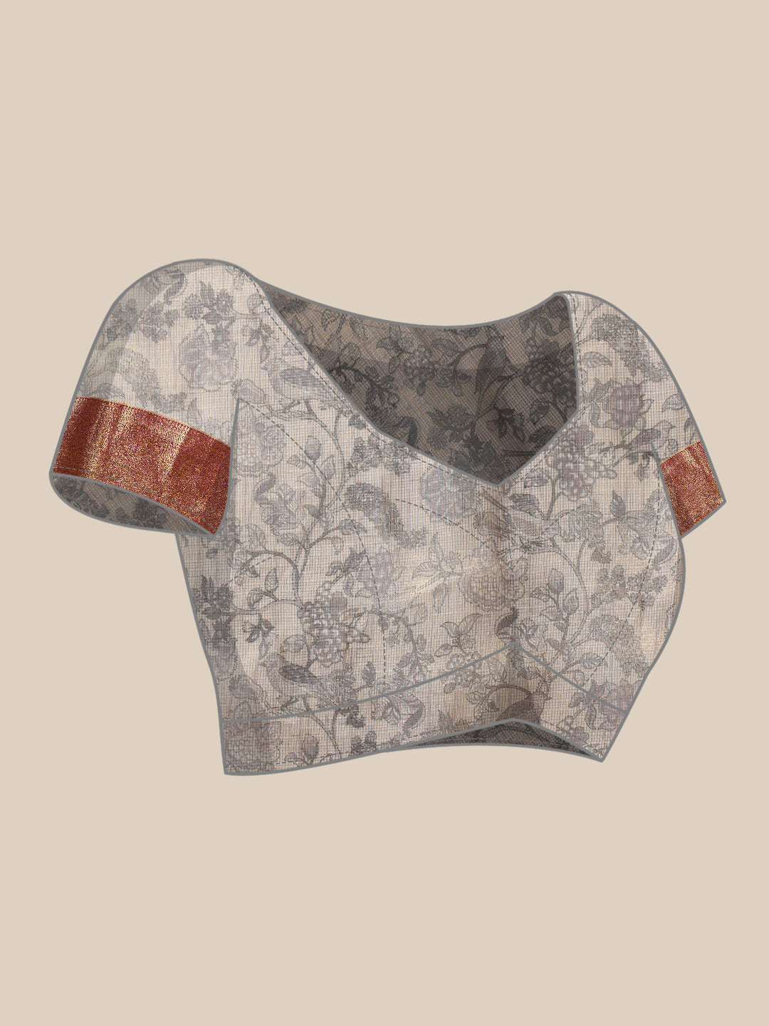 Women Lavender Muga Silk Digital Printed Saree With Unstitched Blouse