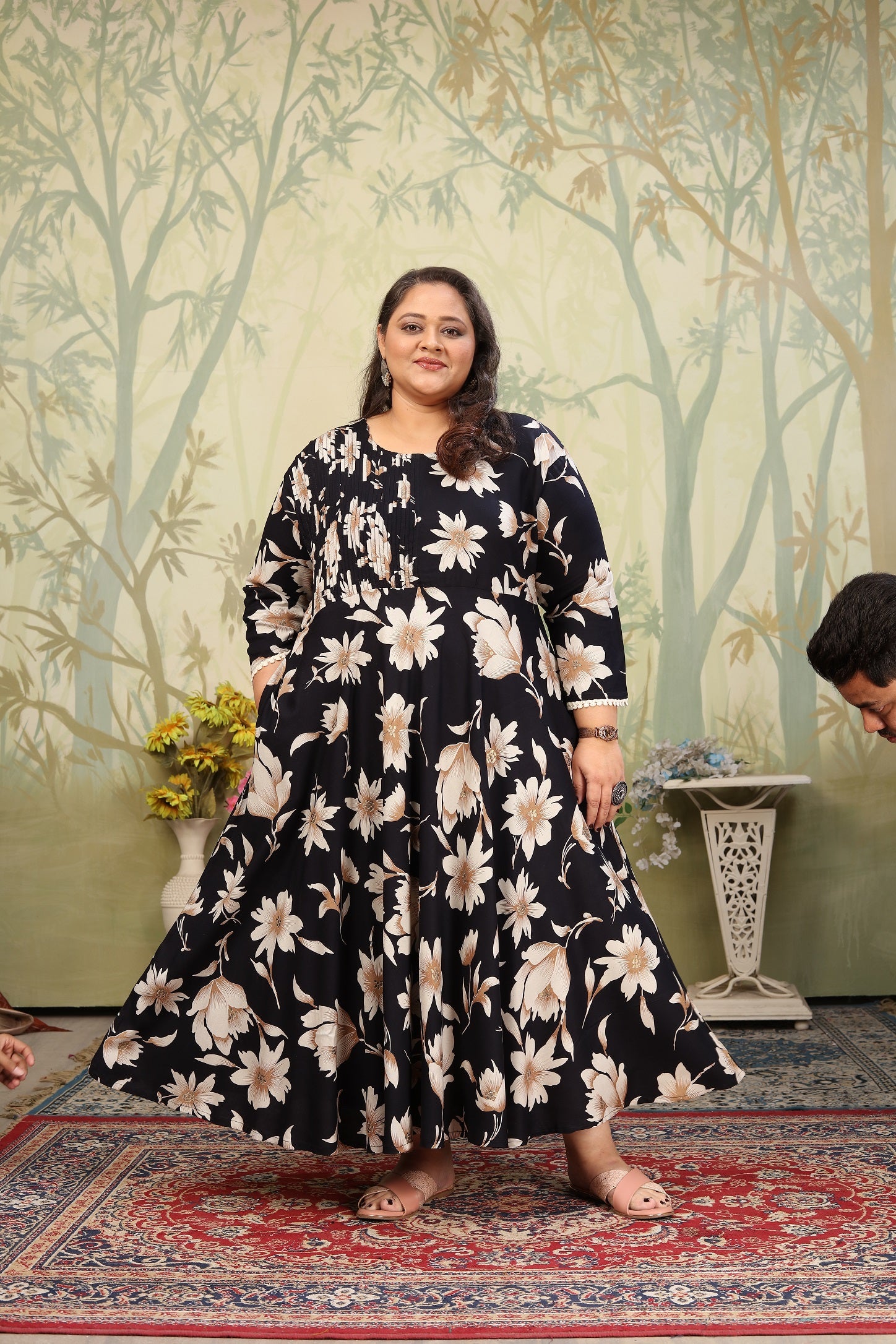 Women Party Wear Flower Printed Kurti NOZ2TOZ - Made In INDIA.