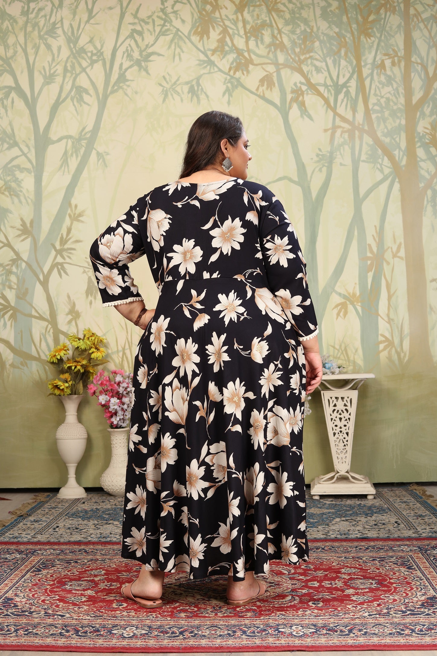 Women Party Wear Flower Printed Kurti NOZ2TOZ - Made In INDIA.
