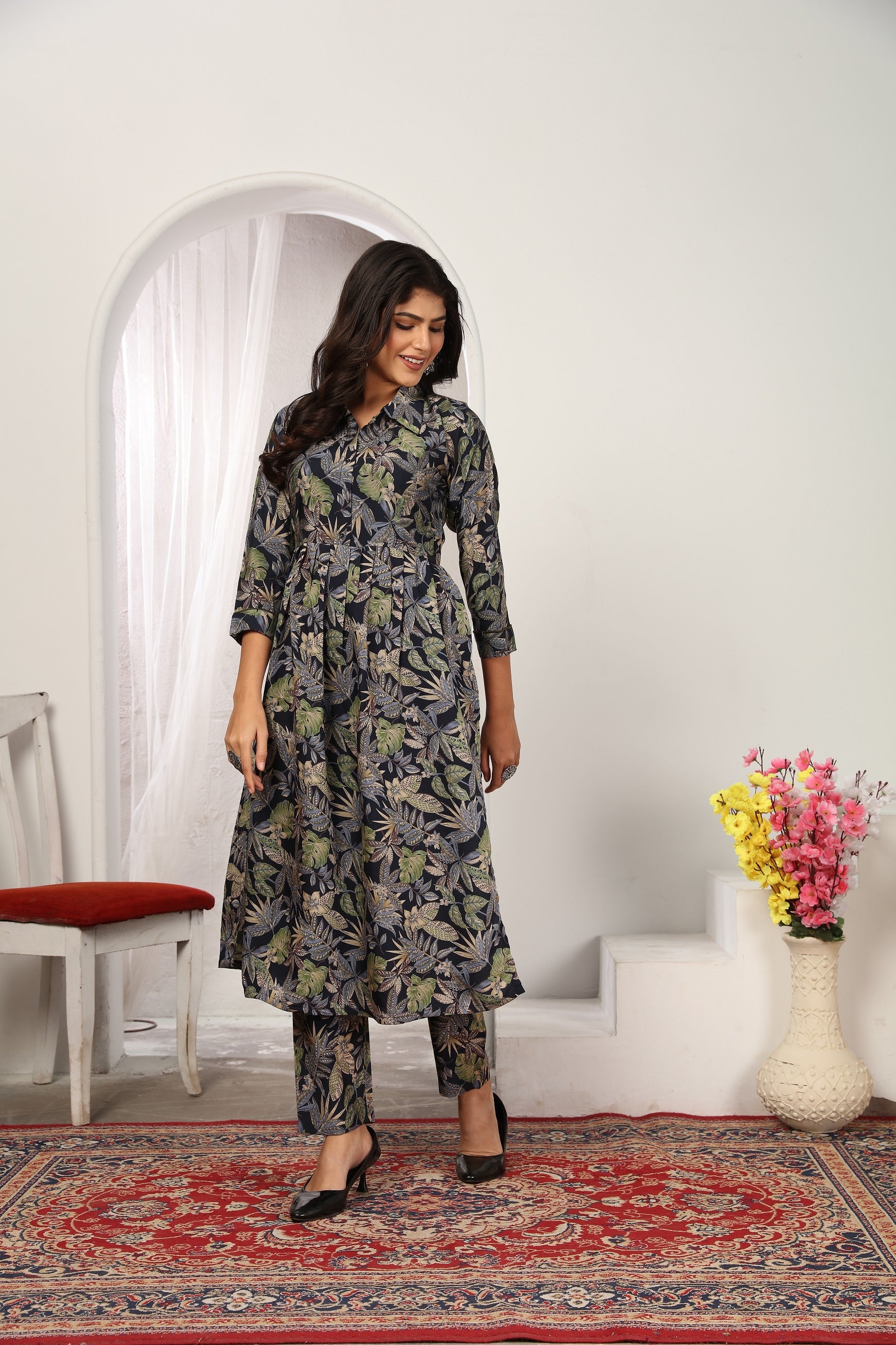 Women Party Wear Flower Printed Co-Ord Set  NOZ2TOZ - Made In INDIA.