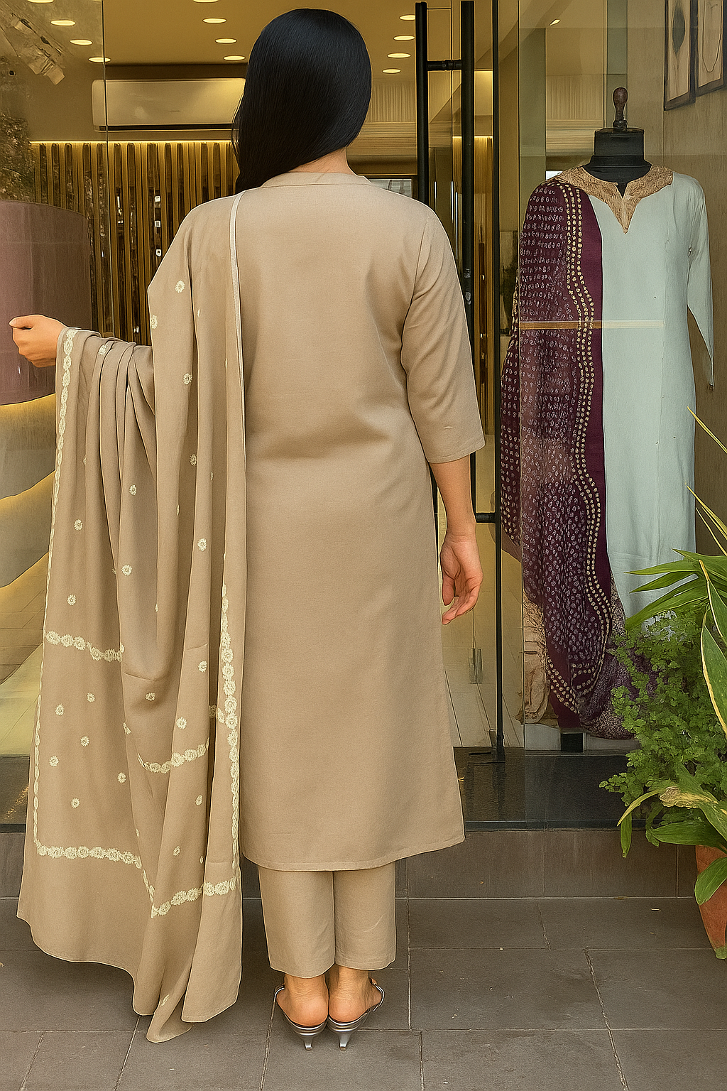 Women Embroidery Worked Kurta With Pant And Duppata Set