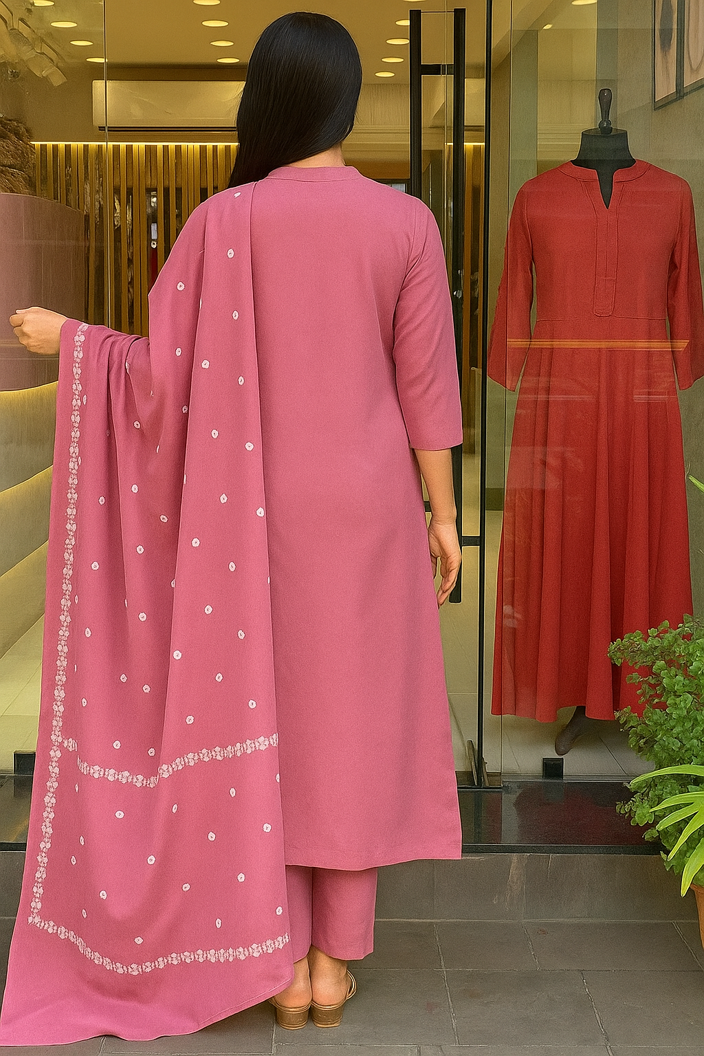Women Embroidery Worked Kurta With Pant And Duppata Set