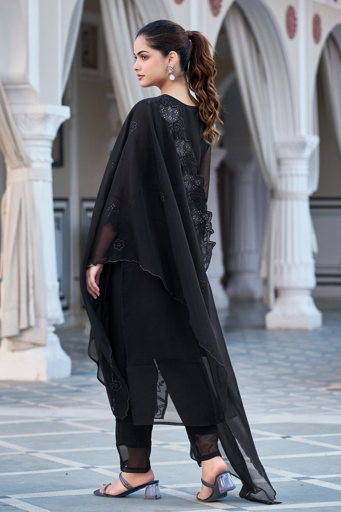 Women Embroidery Worked Kurta With Pant And Duppata Set