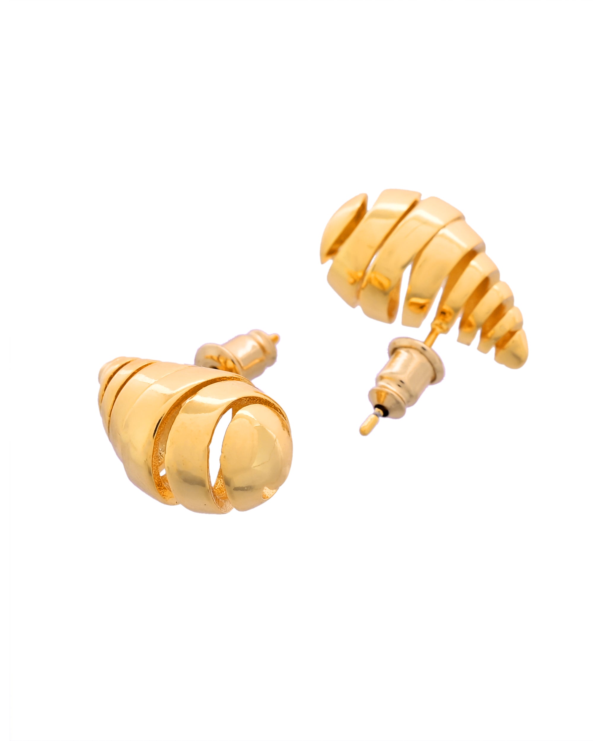 Gold-Plated Spiral Teardrop Earrings