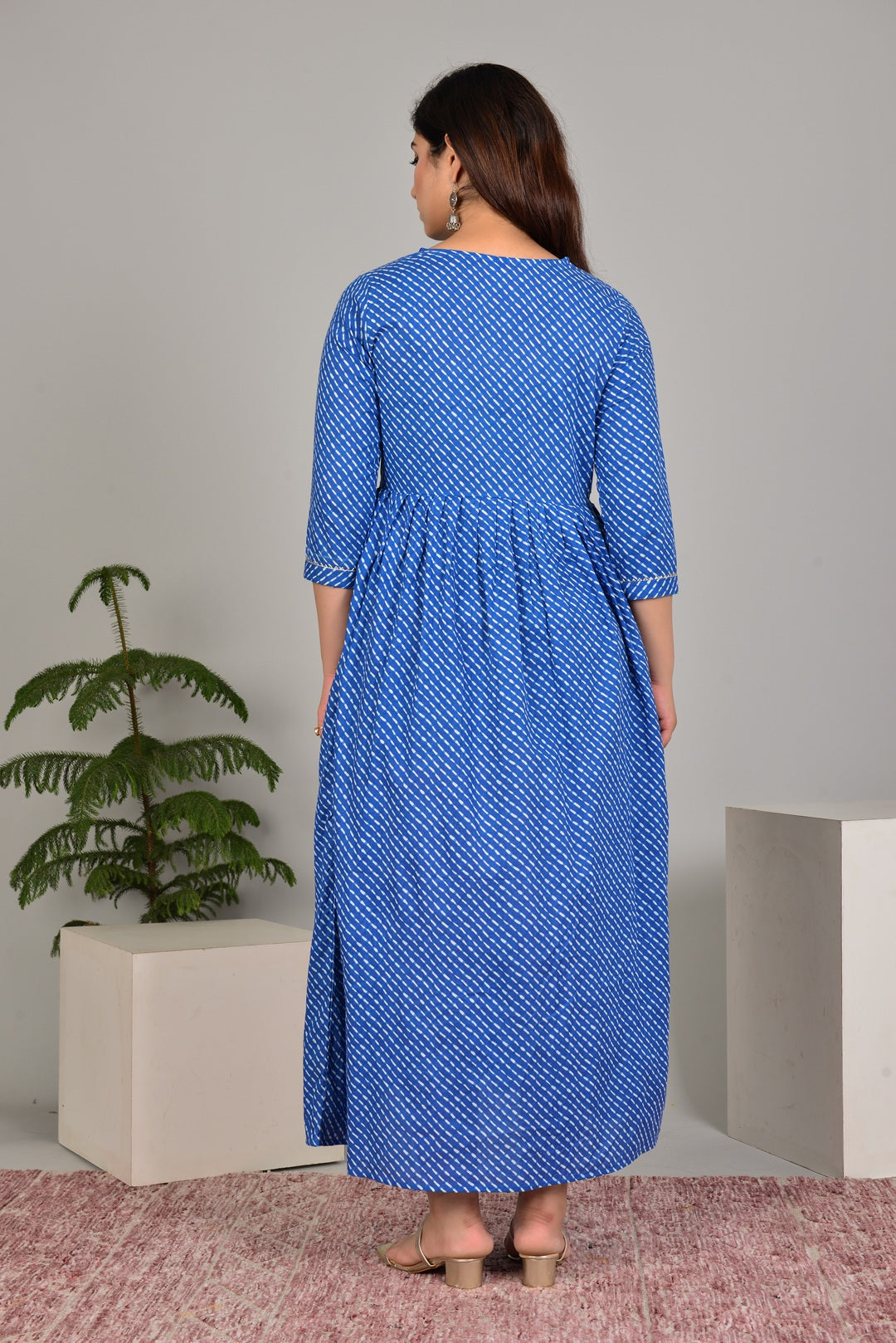 Women Floral Printed Pure Cotton Flared Maternity Maxi Dress