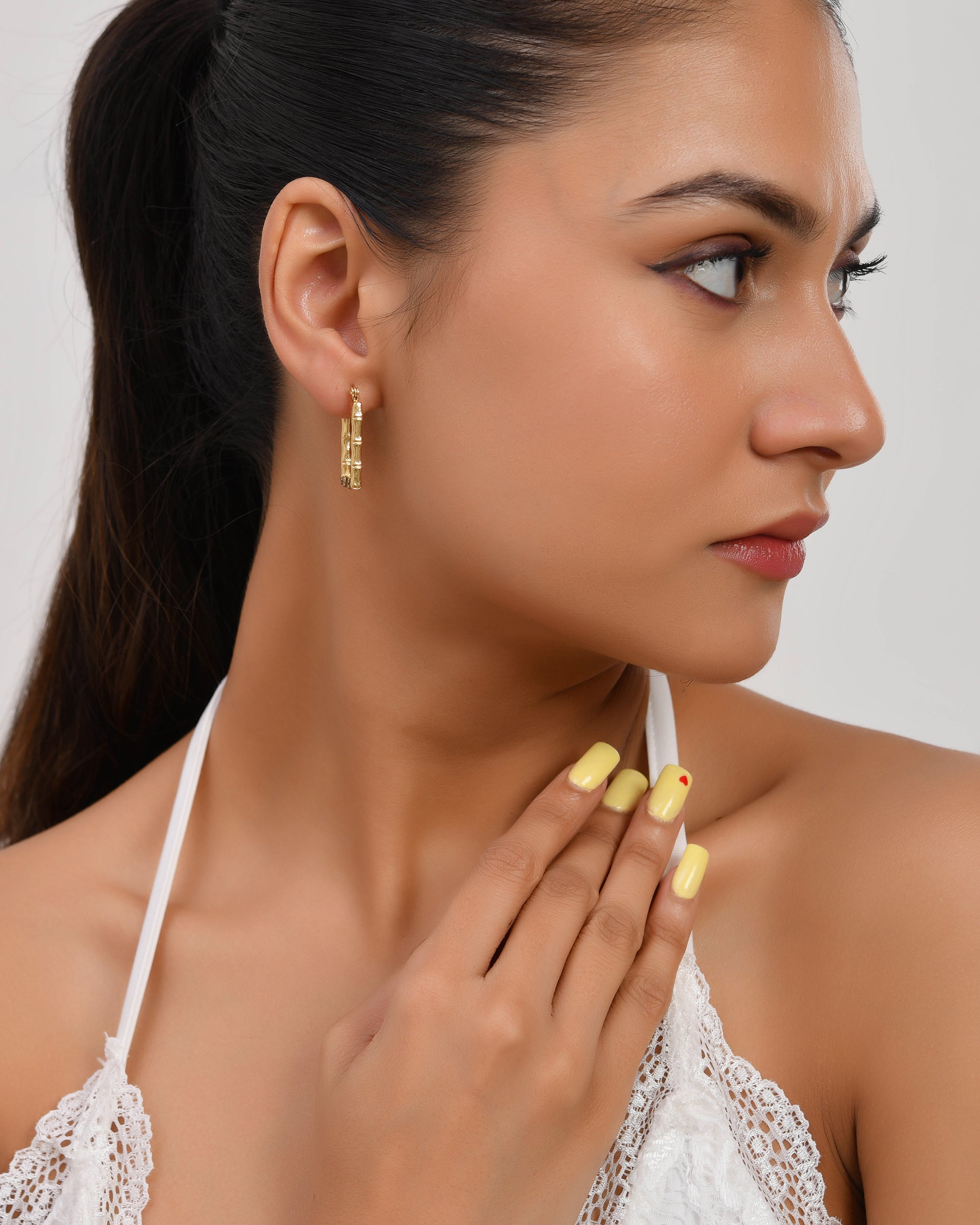 Gold-Tone Rectangular Hoop Earrings