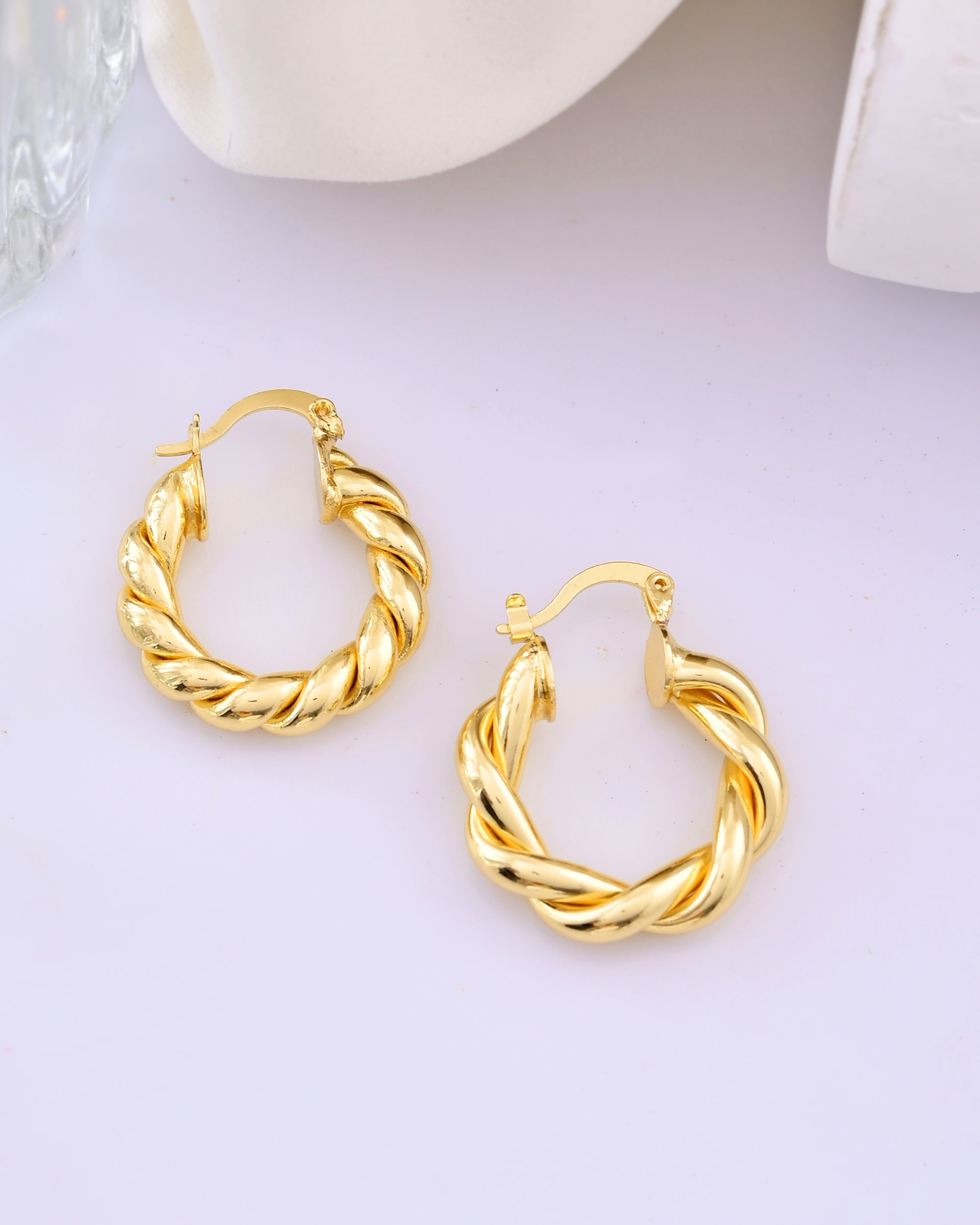 Gold-Tone Braided Hoop Earrings