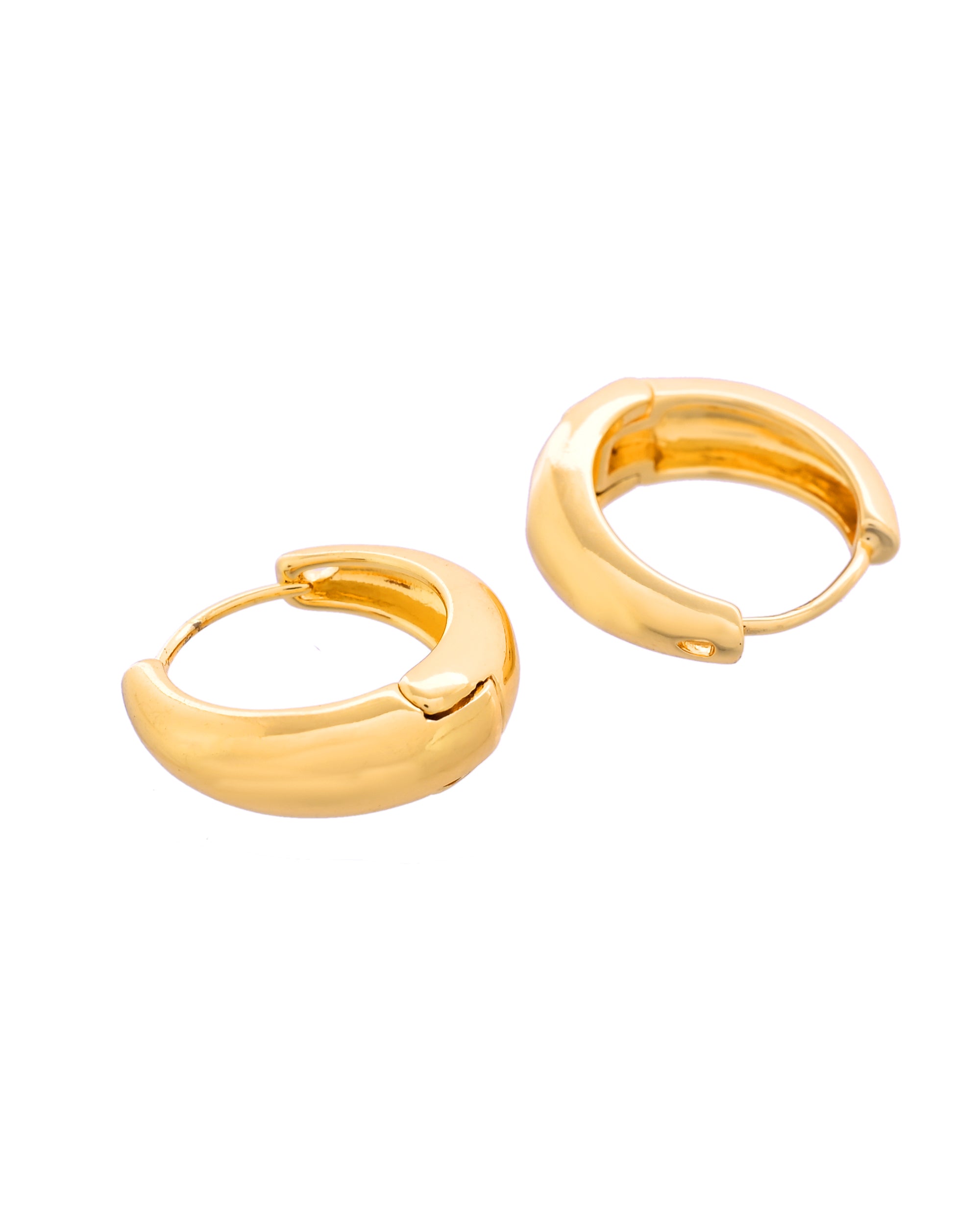 Gold-Plated Smooth Hoop Earrings Minimalist Design