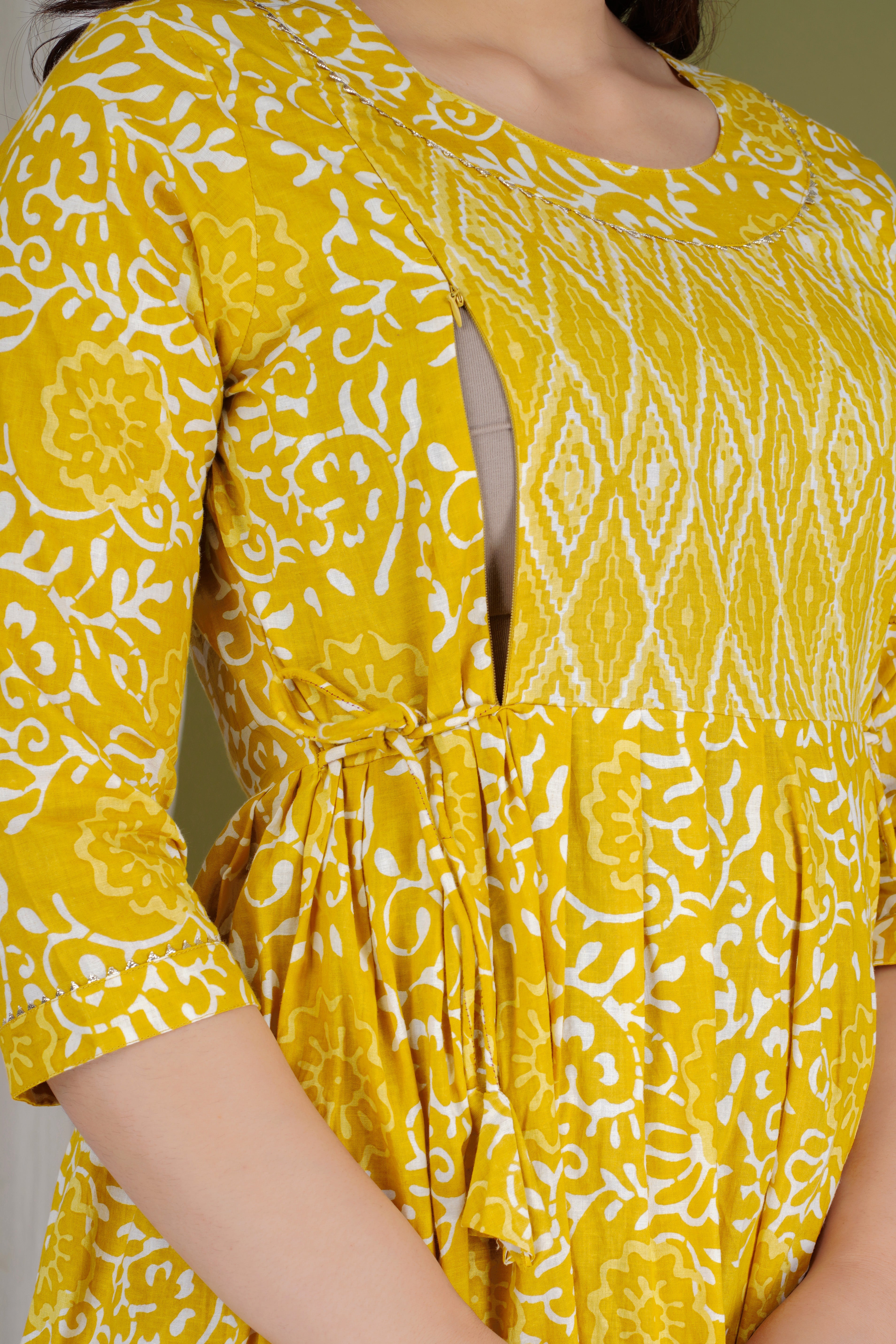 Women Floral Printed Pure Cotton Flared Maternity Maxi Dress