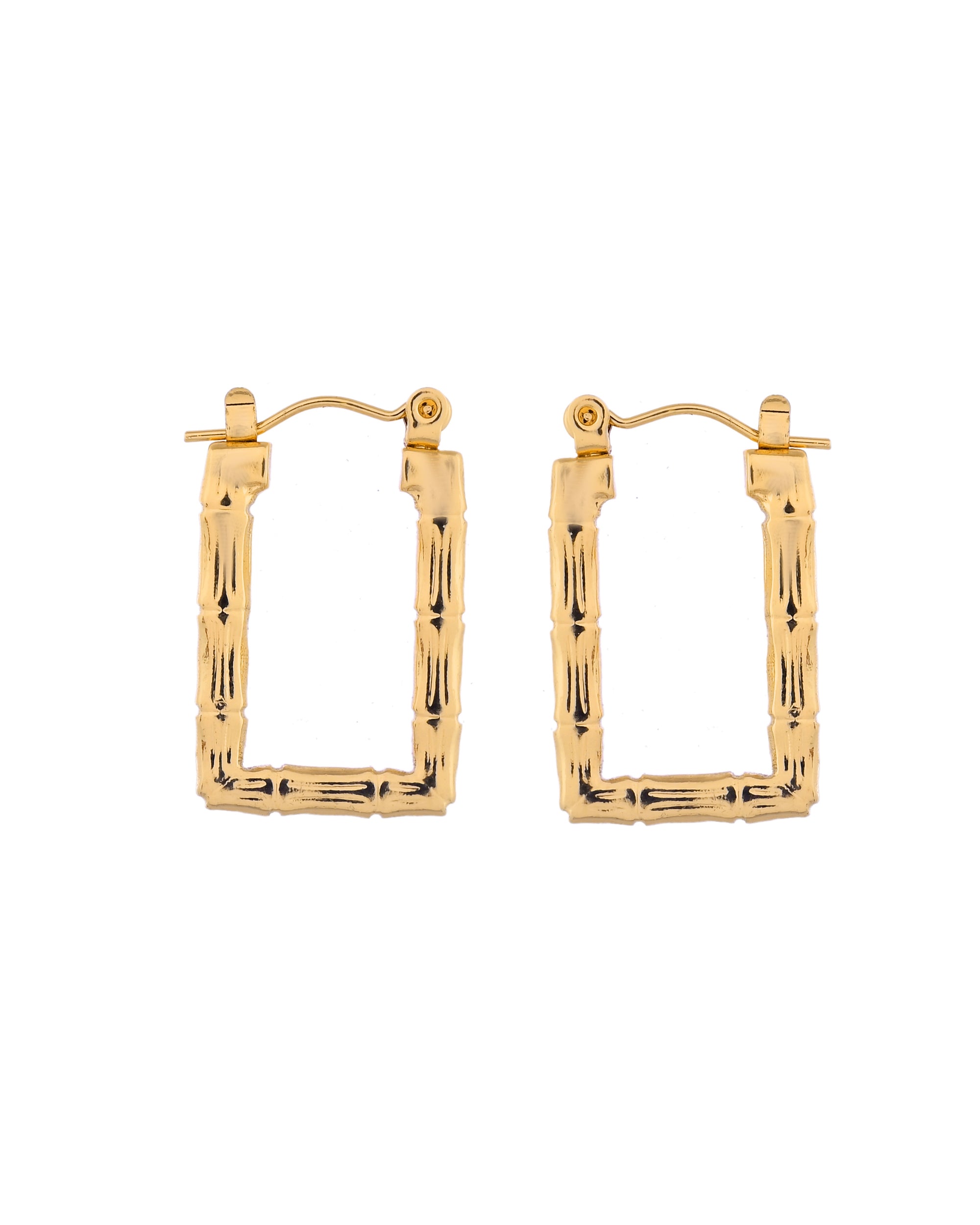Gold-Tone Rectangular Hoop Earrings