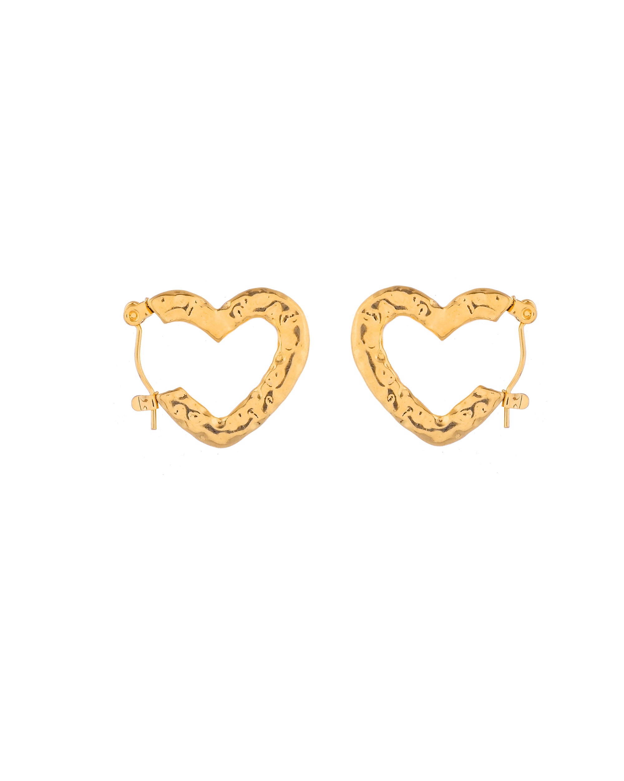 Gold-Tone Hammered Irregular Hoop Earrings