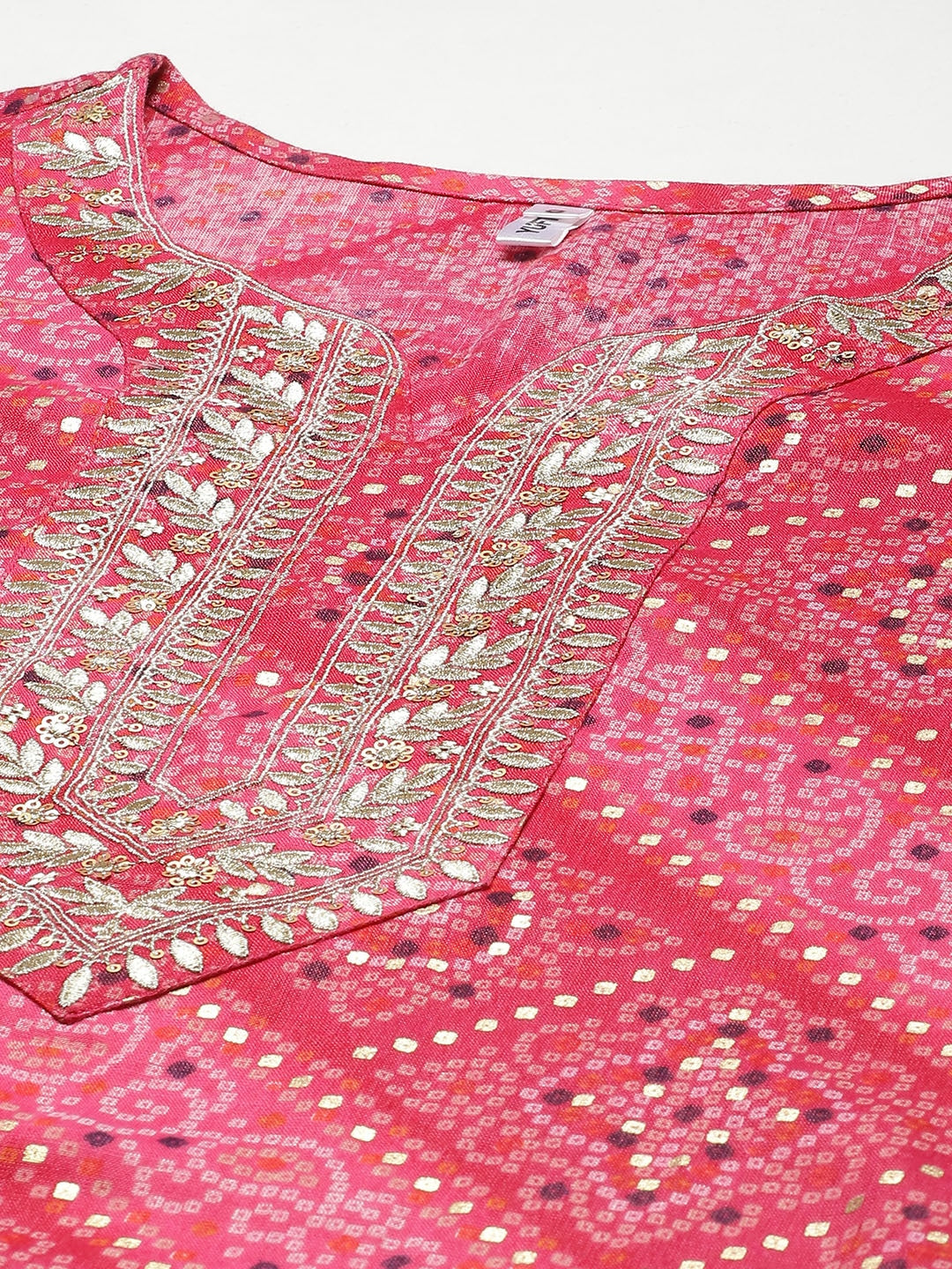 Women Pink Bandhani Printed Dupatta Set