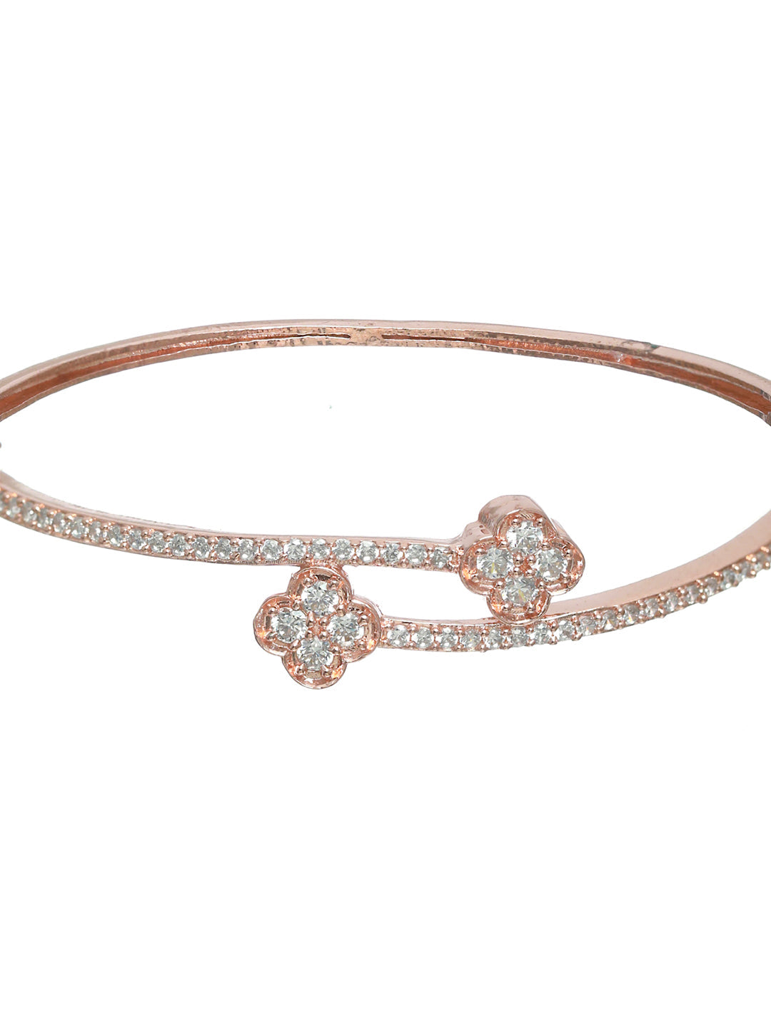 Rose Gold Blooming Flower American Diamond Bracelet - NOZ2TOZ