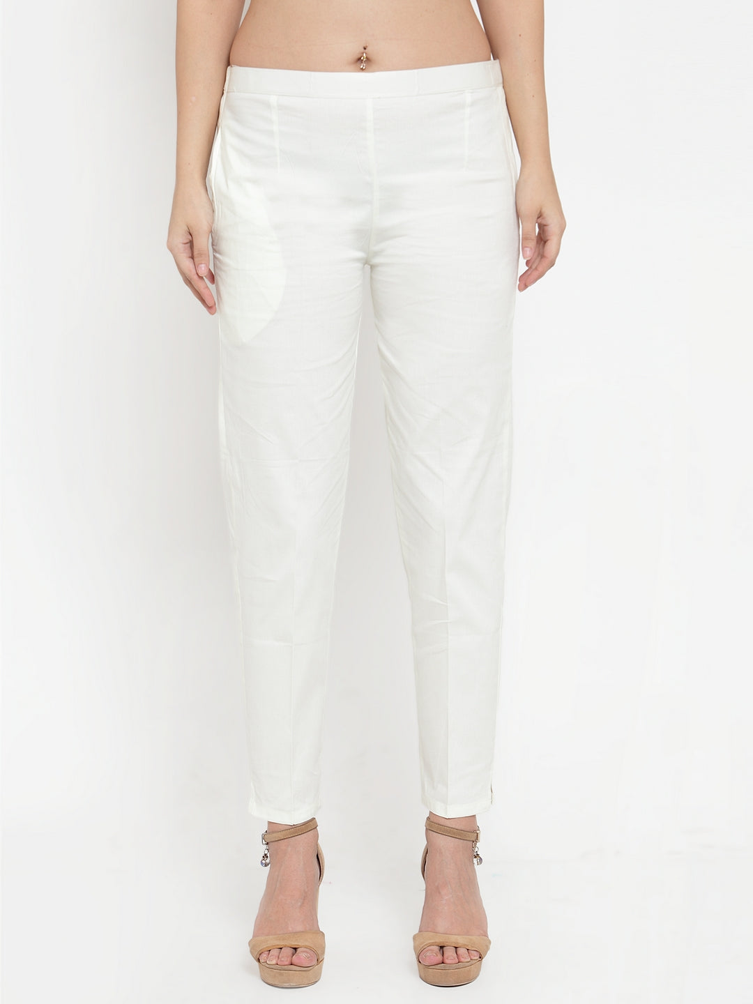 Buy Women White Regular Fit Solid Casual Trousers Online  733004  Allen  Solly