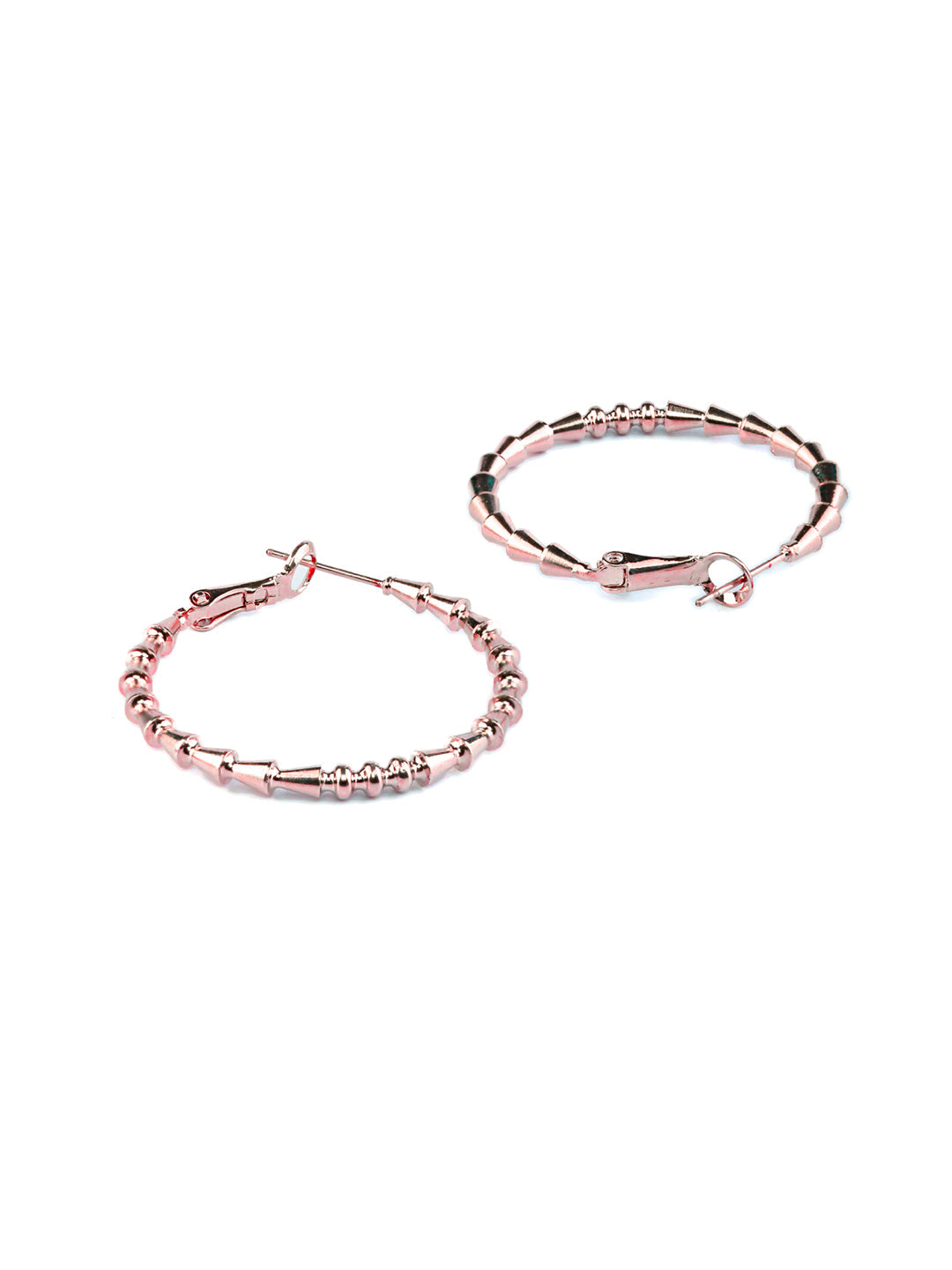 Modern Rose Gold Plated Hoop Earrings - NOZ2TOZ