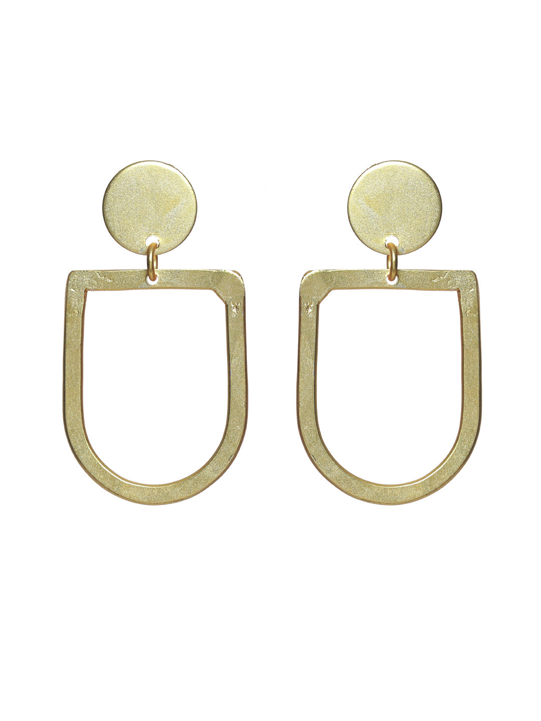 Stylish Geometric Gold Plated Drop Earrings - NOZ2TOZ