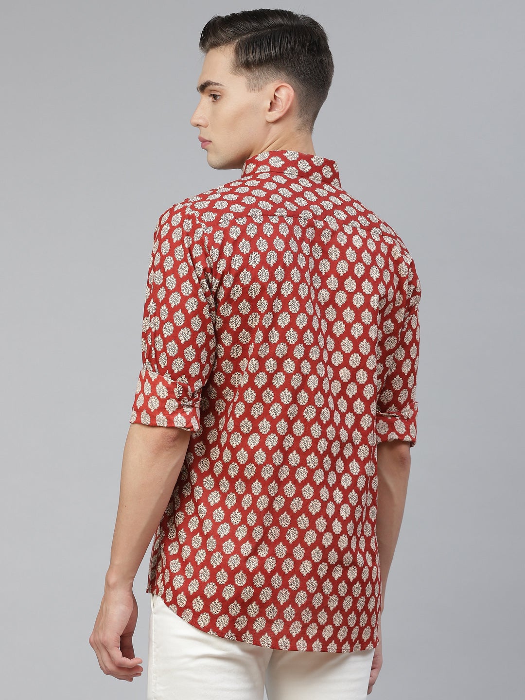 Millennial Men Red Cotton Full Sleeves Shirts For Men(MMF0208-38) - NOZ2TOZ