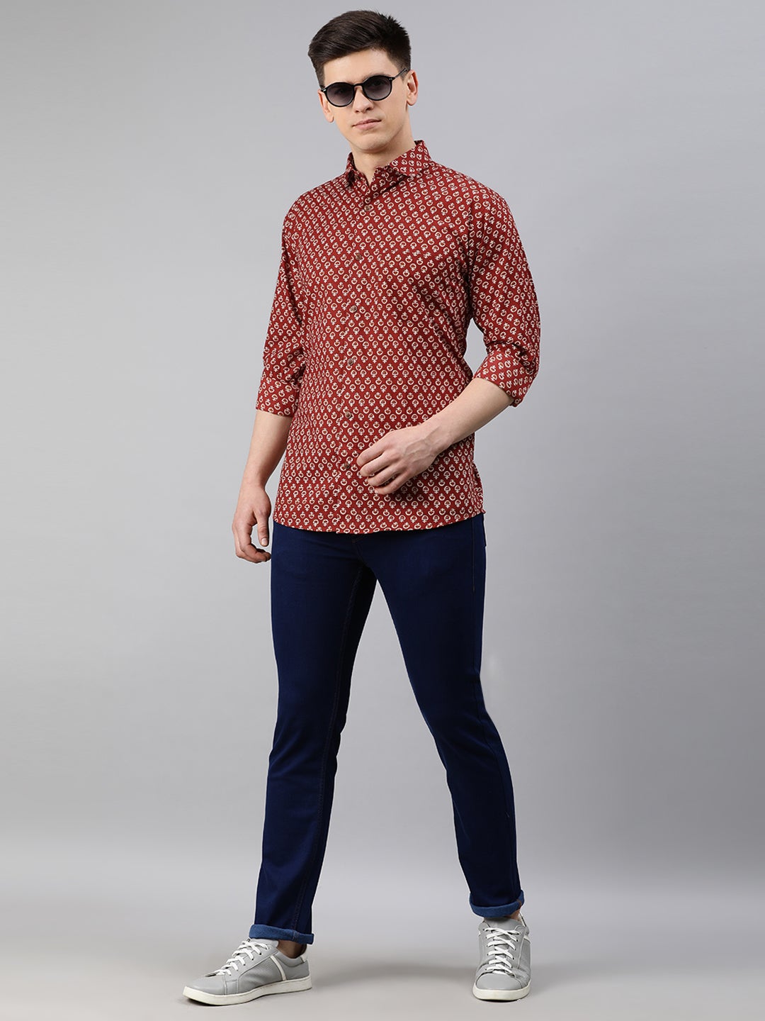 Maroon Cotton Full Sleeves Shirts For Men-MMF0223 - NOZ2TOZ