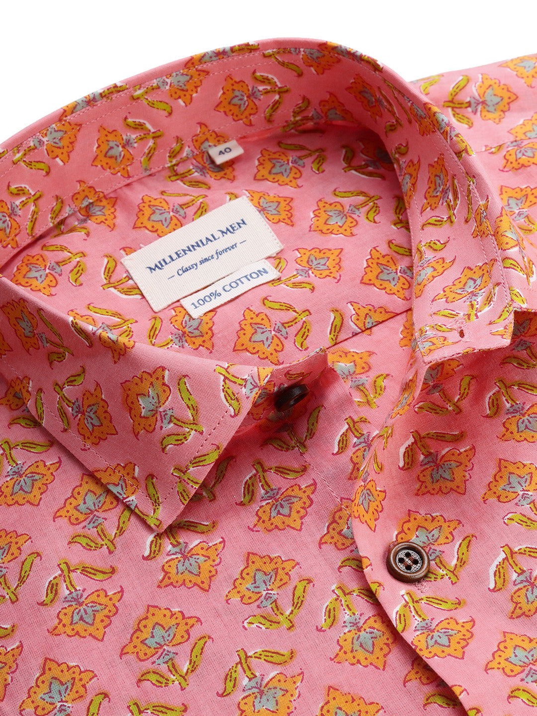Peach Cotton Full Sleeves Shirts For Men-MMF0234 - NOZ2TOZ