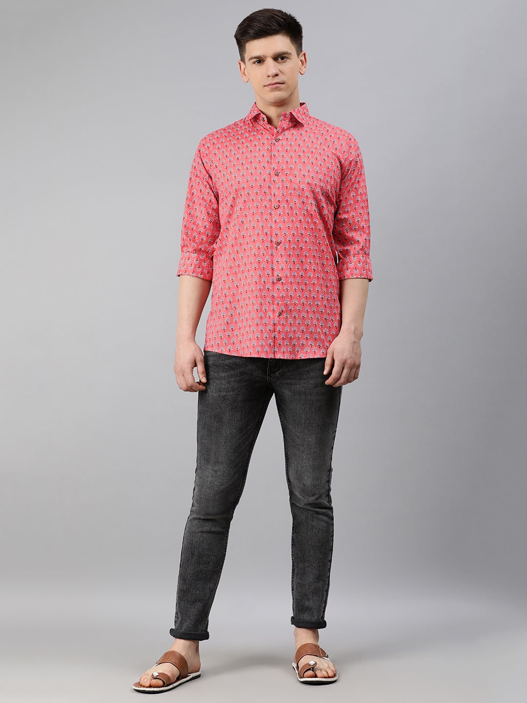 Pink Cotton Full Sleeves Shirts For Men-MMF0235 - NOZ2TOZ