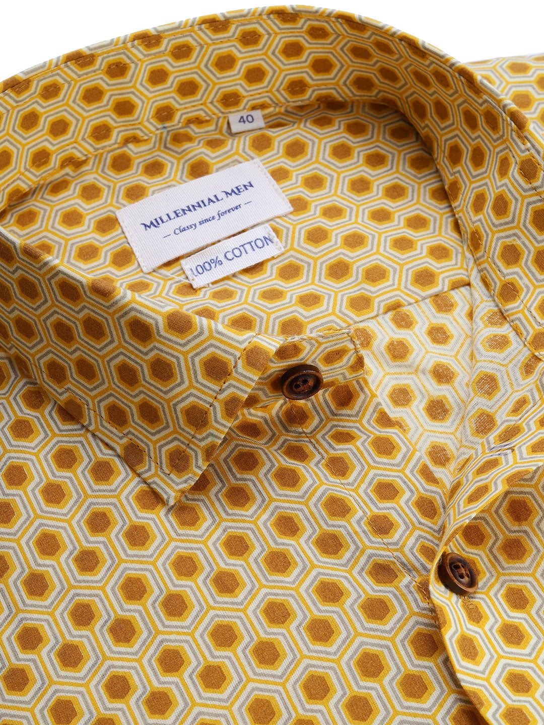 Yellow Cotton Full Sleeves Shirts For Men-MMF0242 - NOZ2TOZ