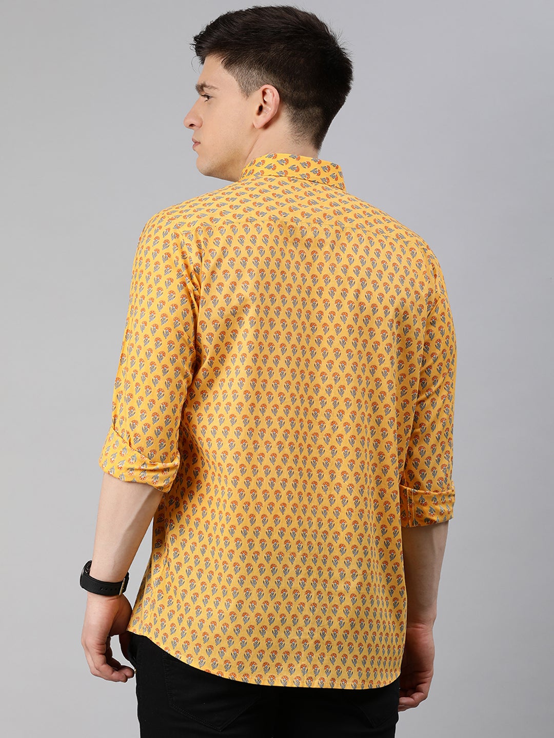 Yellow Cotton Full Sleeves Shirts For Men-MMF0246 - NOZ2TOZ