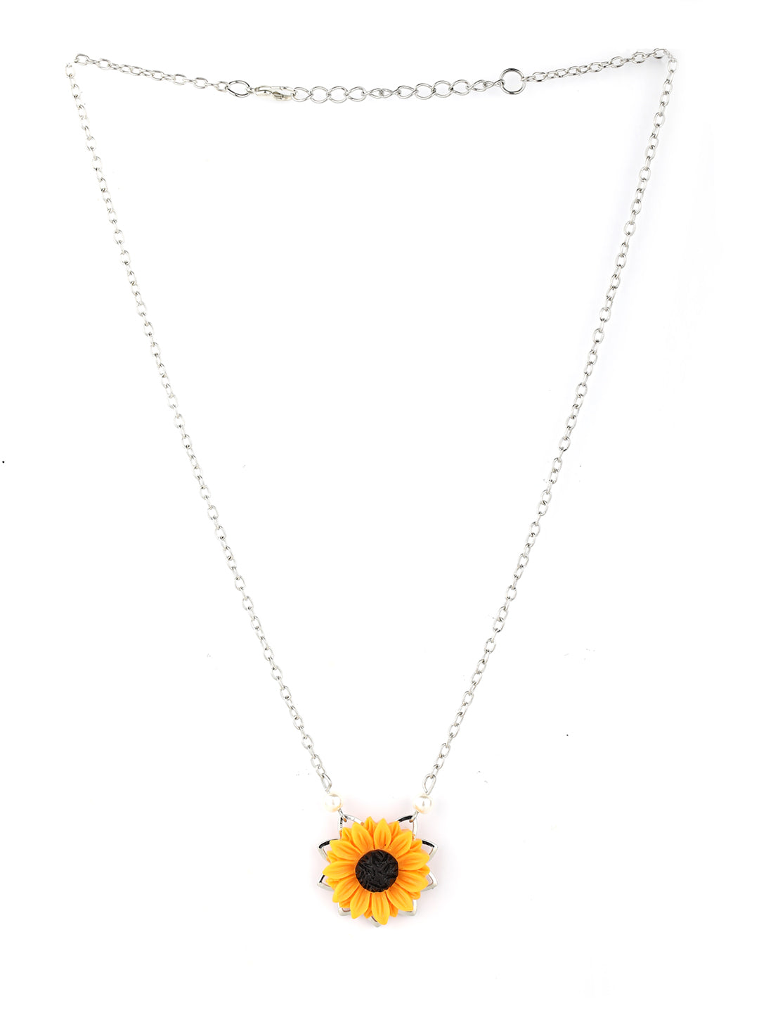 Silver Plated Sunflower Pendant Necklace - NOZ2TOZ