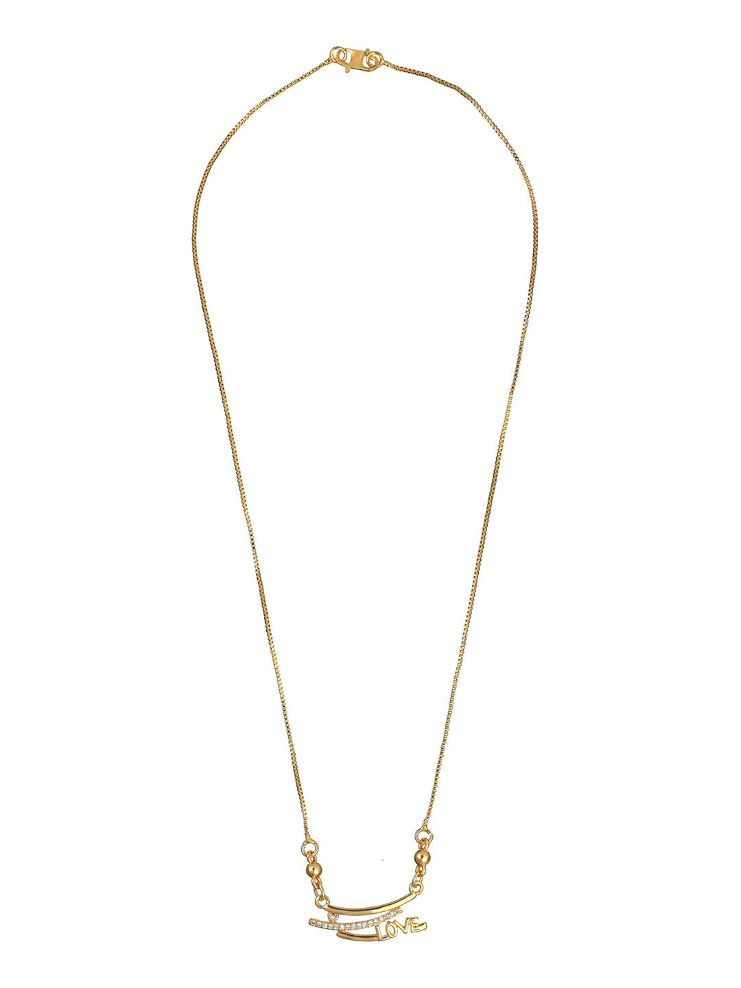 Love American Diamond Gold Plated Necklace - NOZ2TOZ