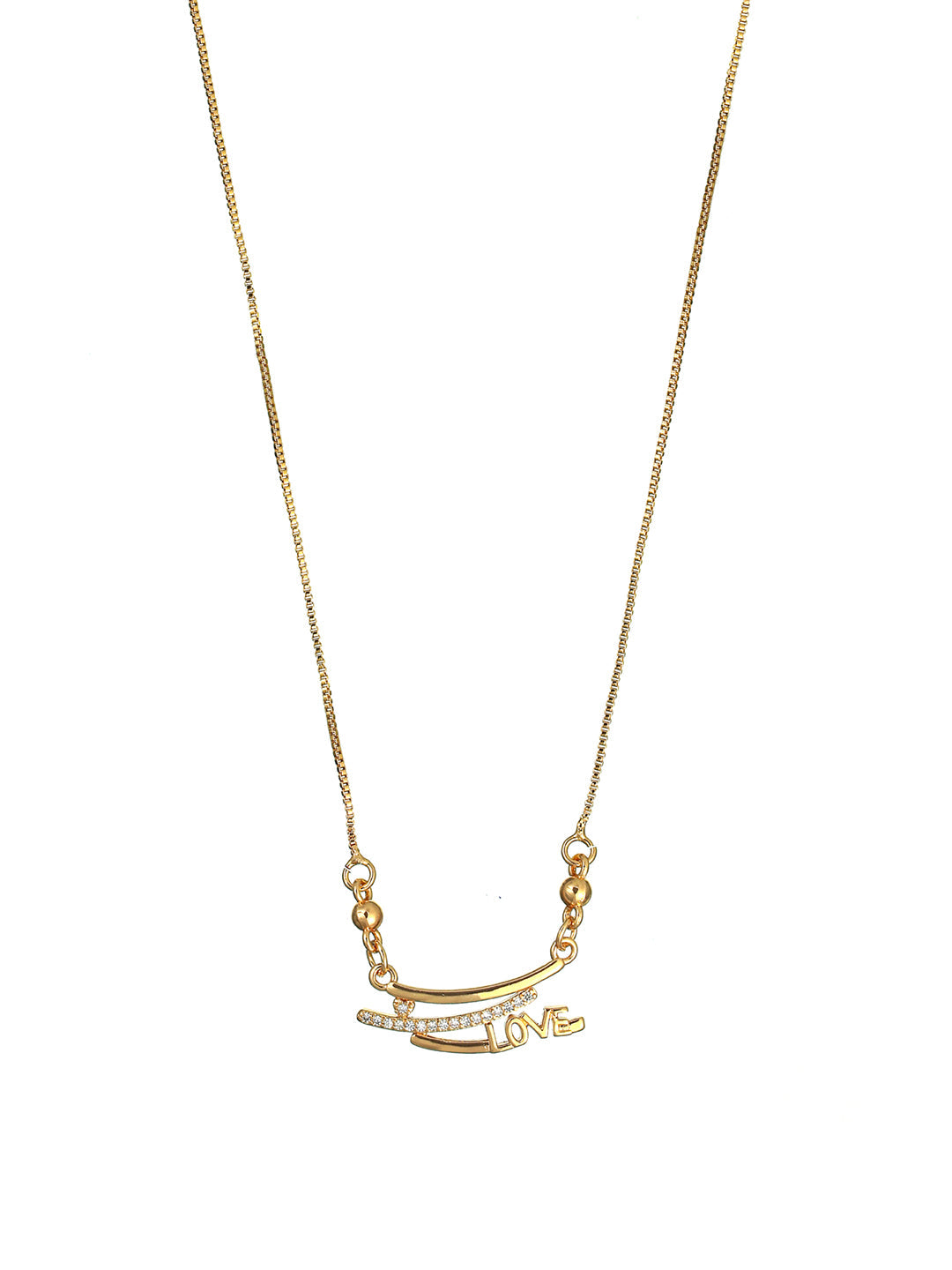 Love American Diamond Gold Plated Necklace - NOZ2TOZ