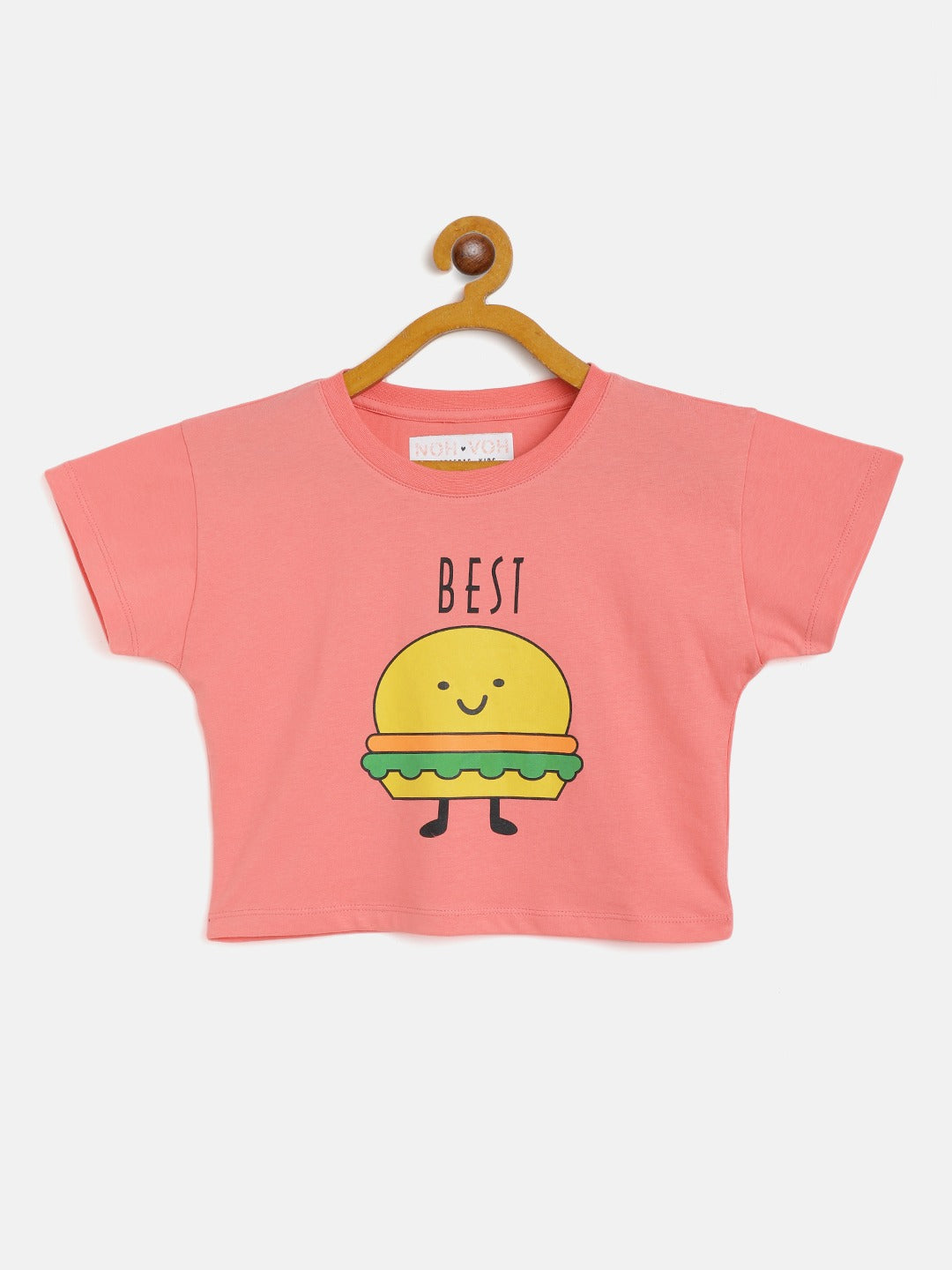 N2Z2TOZ - Girls Peach Burger Crop T-Shirt