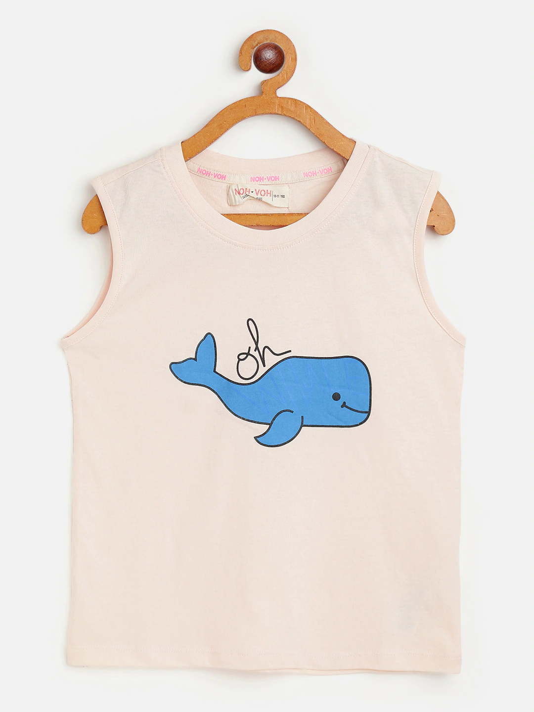 N2Z2TOZ - Girls Cream Whale Sleeveless T-Shirt