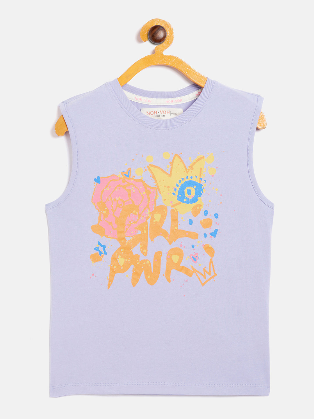 N2Z2TOZ - Girls Lavender Grl Pwr Print Sleeveless T-Shirt