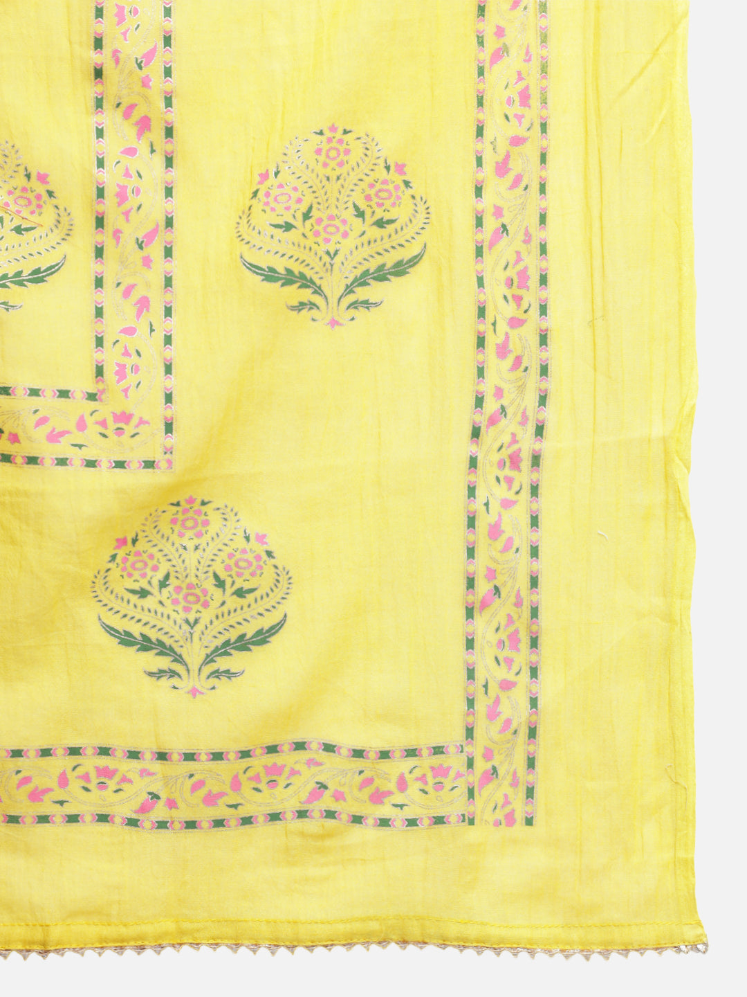 Women Yellow Ethnic Motifs Printed Kurta with Trousers With Dupatta